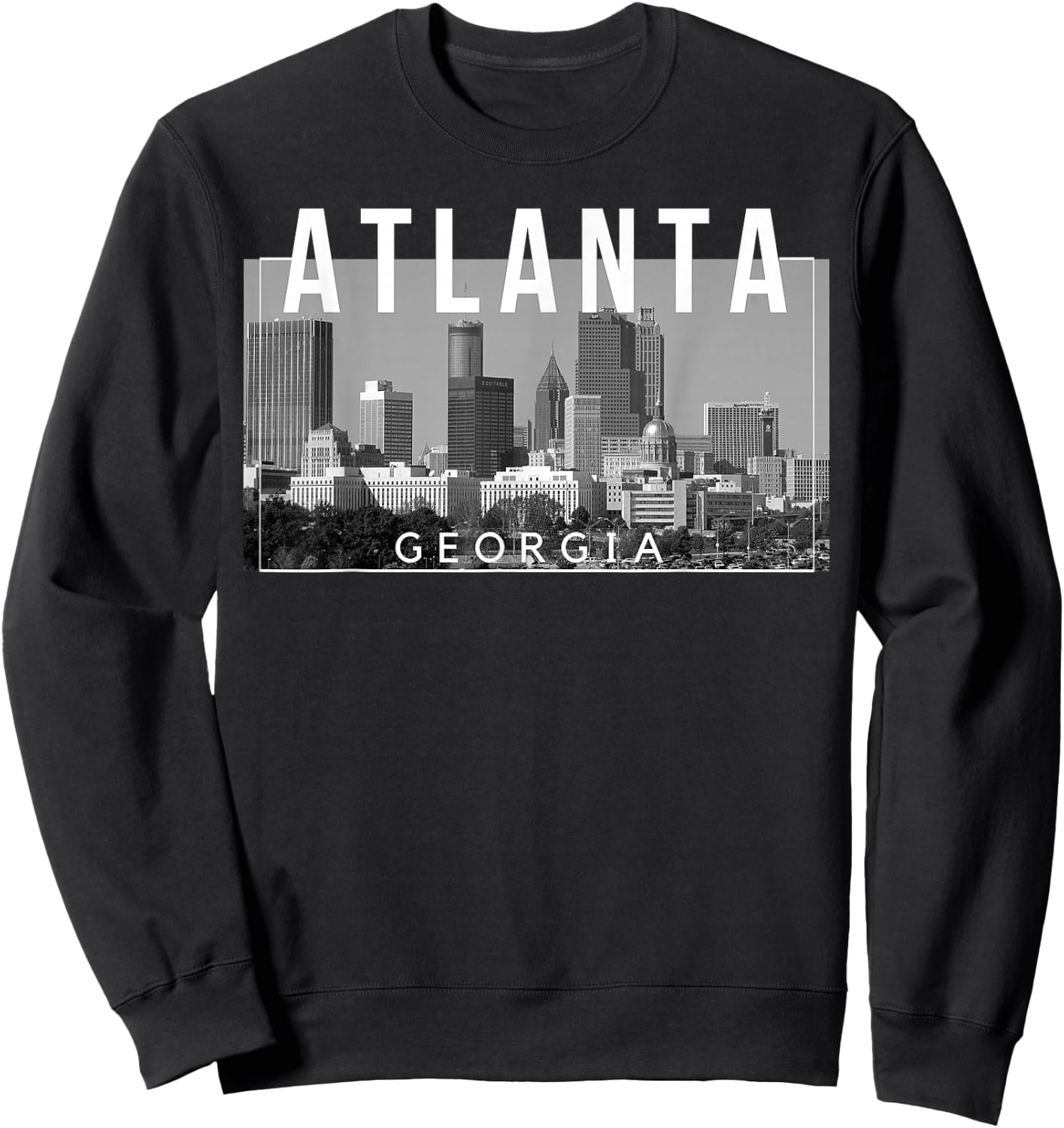 Atlanta Georgia ATL The A Gate City Skyline Sweatshirt - Sweatshirt | Black