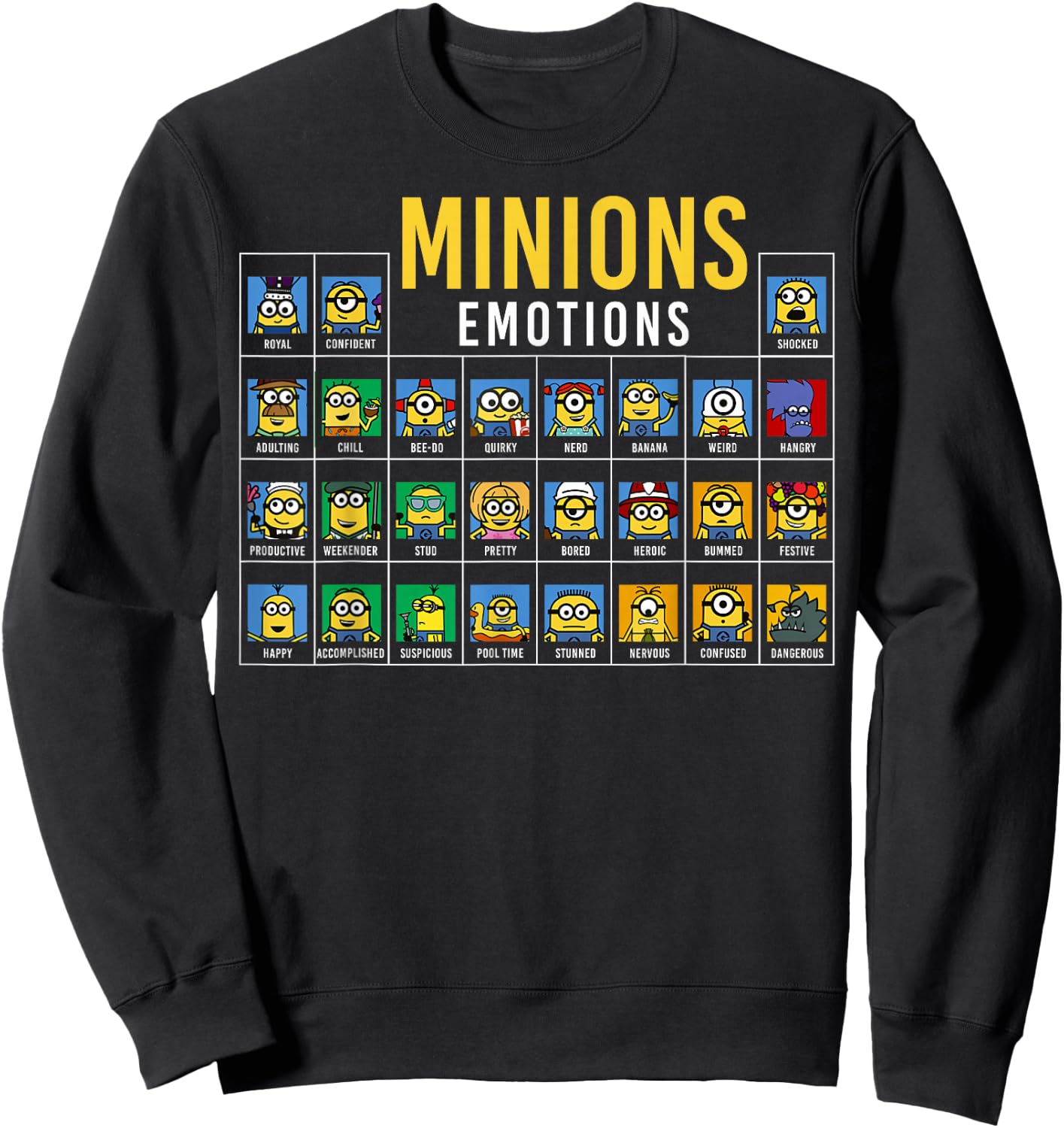 Despicable Me Minions Periodic Table Of Minions Sweatshirt - Sweatshirt | Black