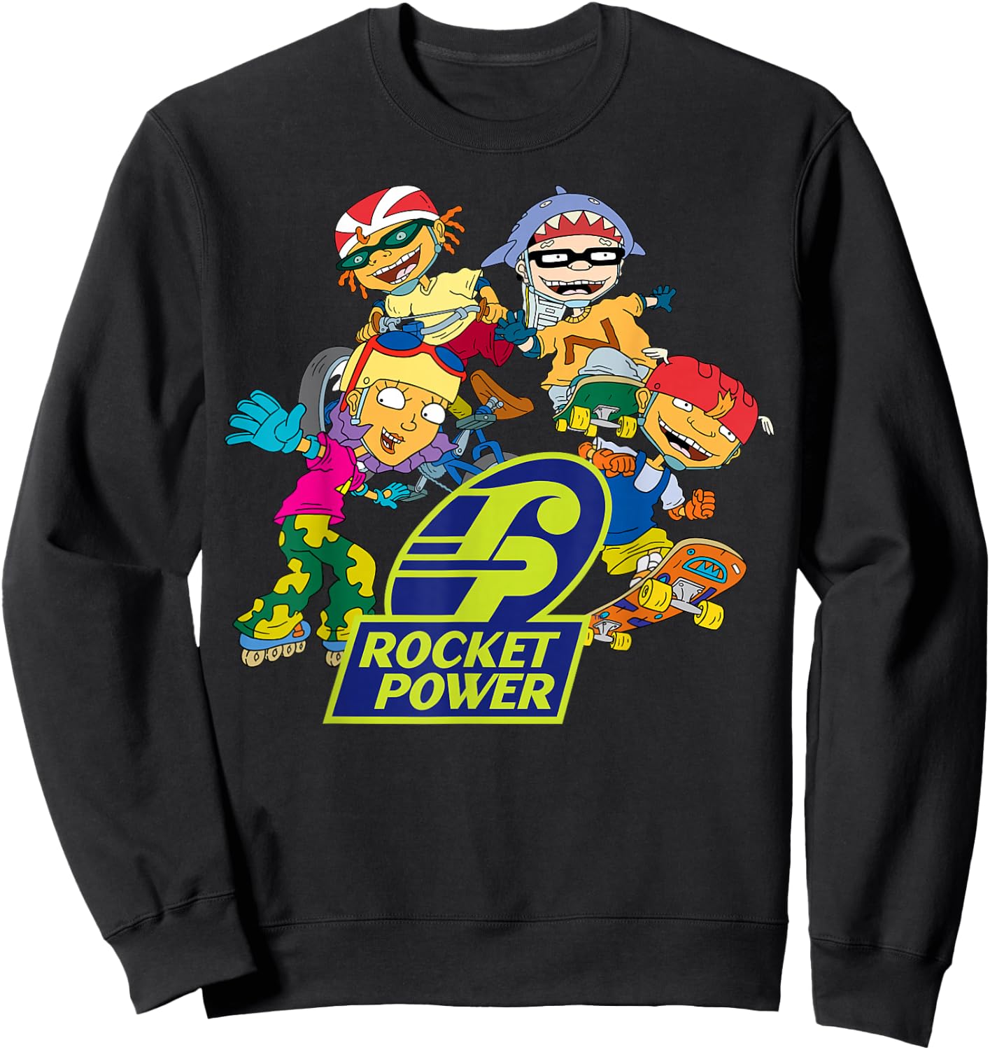 Rocket Power Nick 90s Throwback All Characters T- Shirts Sweatshirt - Sweatshirt | Black