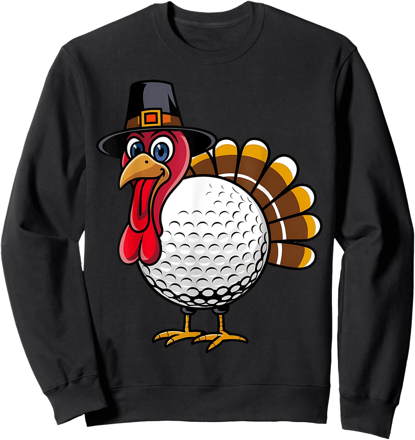Golf Turkey Thanksgiving For Boys Toddlers Kid Men Women Sweatshirt - Sweatshirt | Black