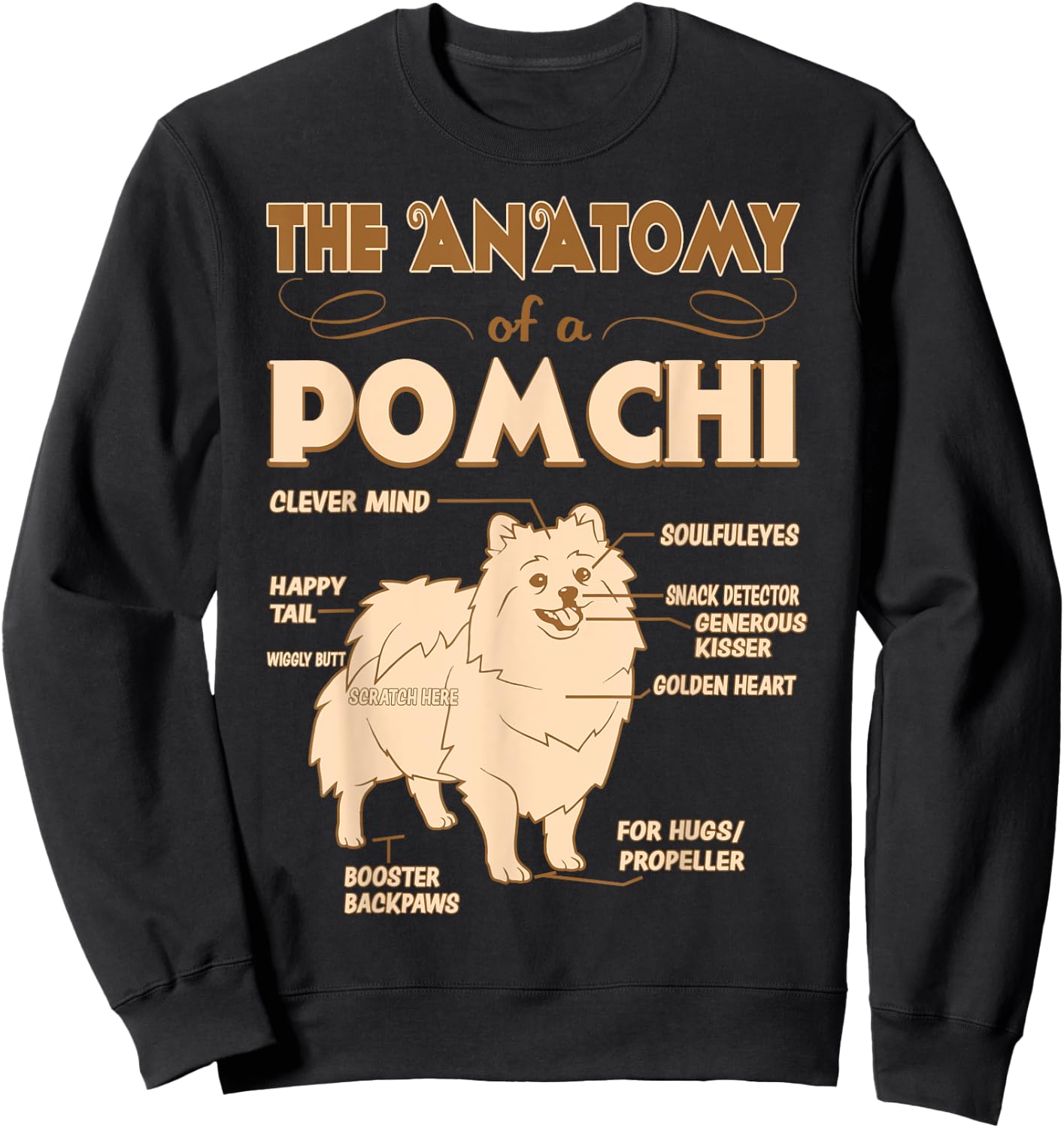 The Anatomy Of Pomchi Pet Lovers Gift Sweatshirt - Sweatshirt | Black