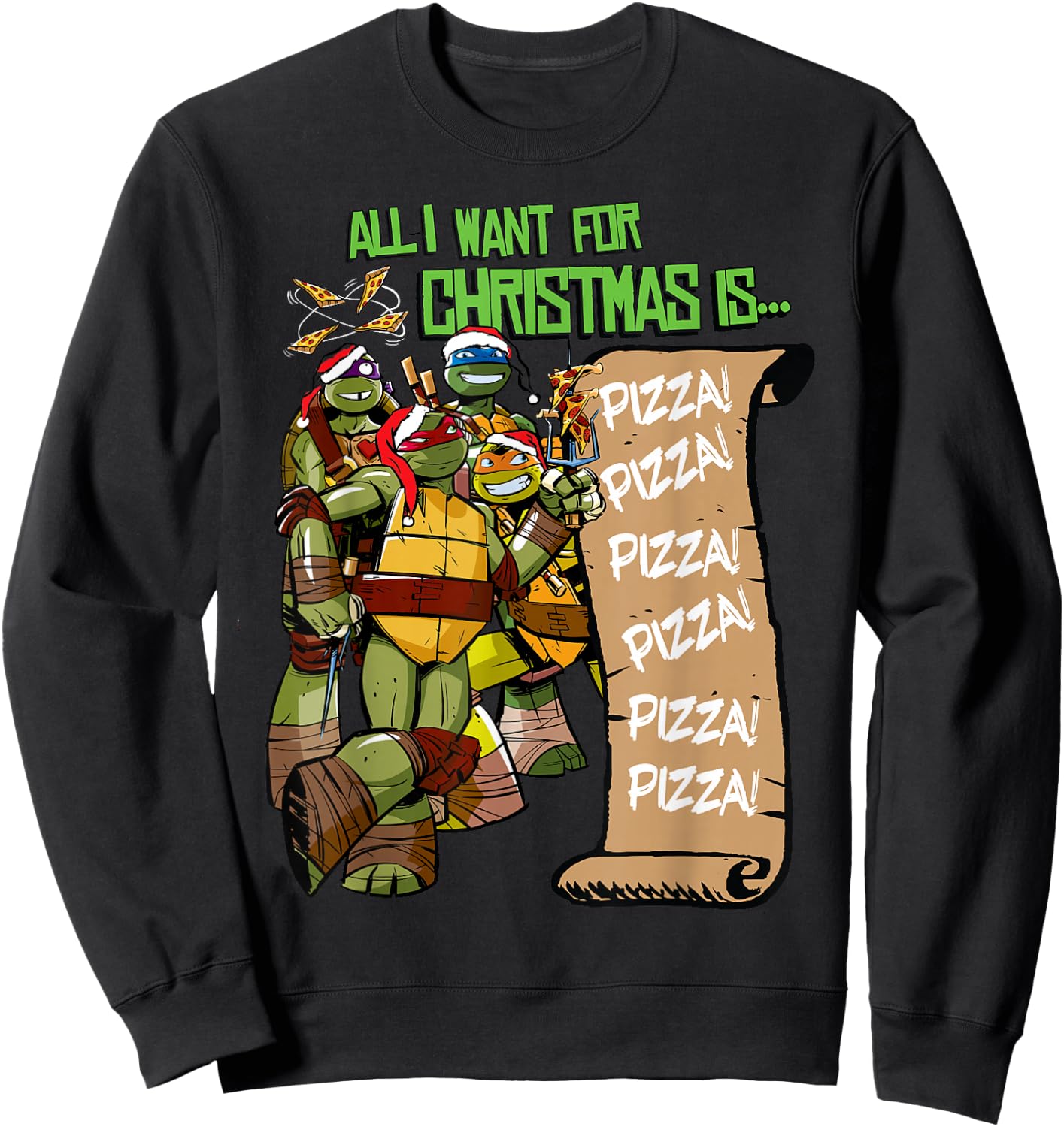 TeenageMutant Ninja Turtles Christmas List Sweatshirt - Sweatshirt | Black