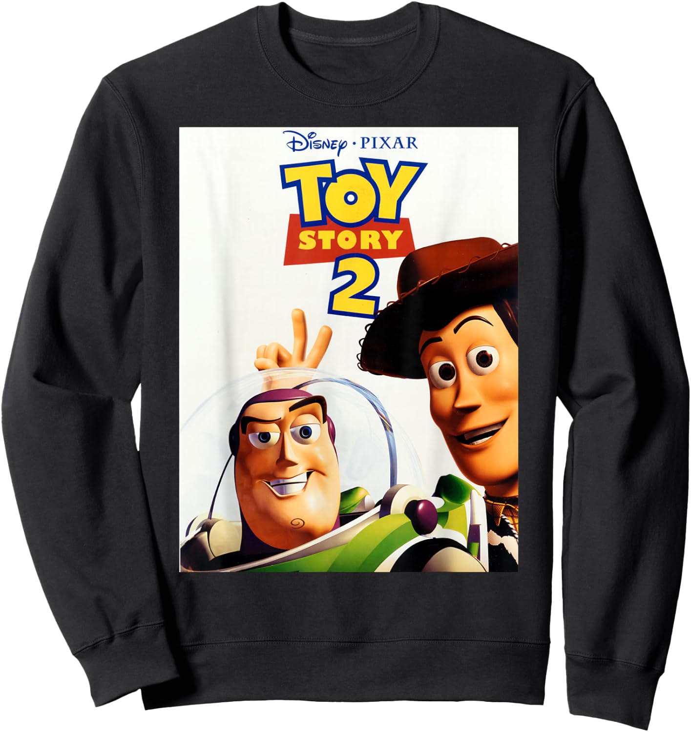 Disney Pixar Toy Story 2 Woody And Buzz Movie Poster Sweatshirt - Sweatshirt | Black