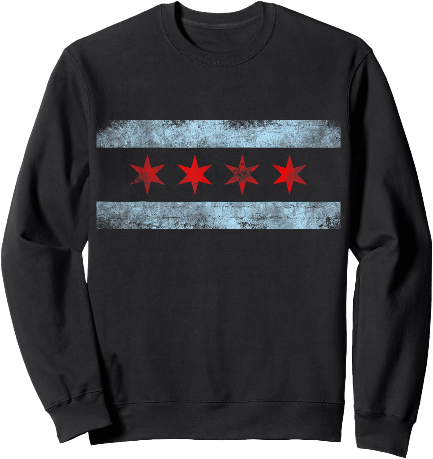 Chicago Flag Vintage Sweatshirt - Sweatshirt | Black