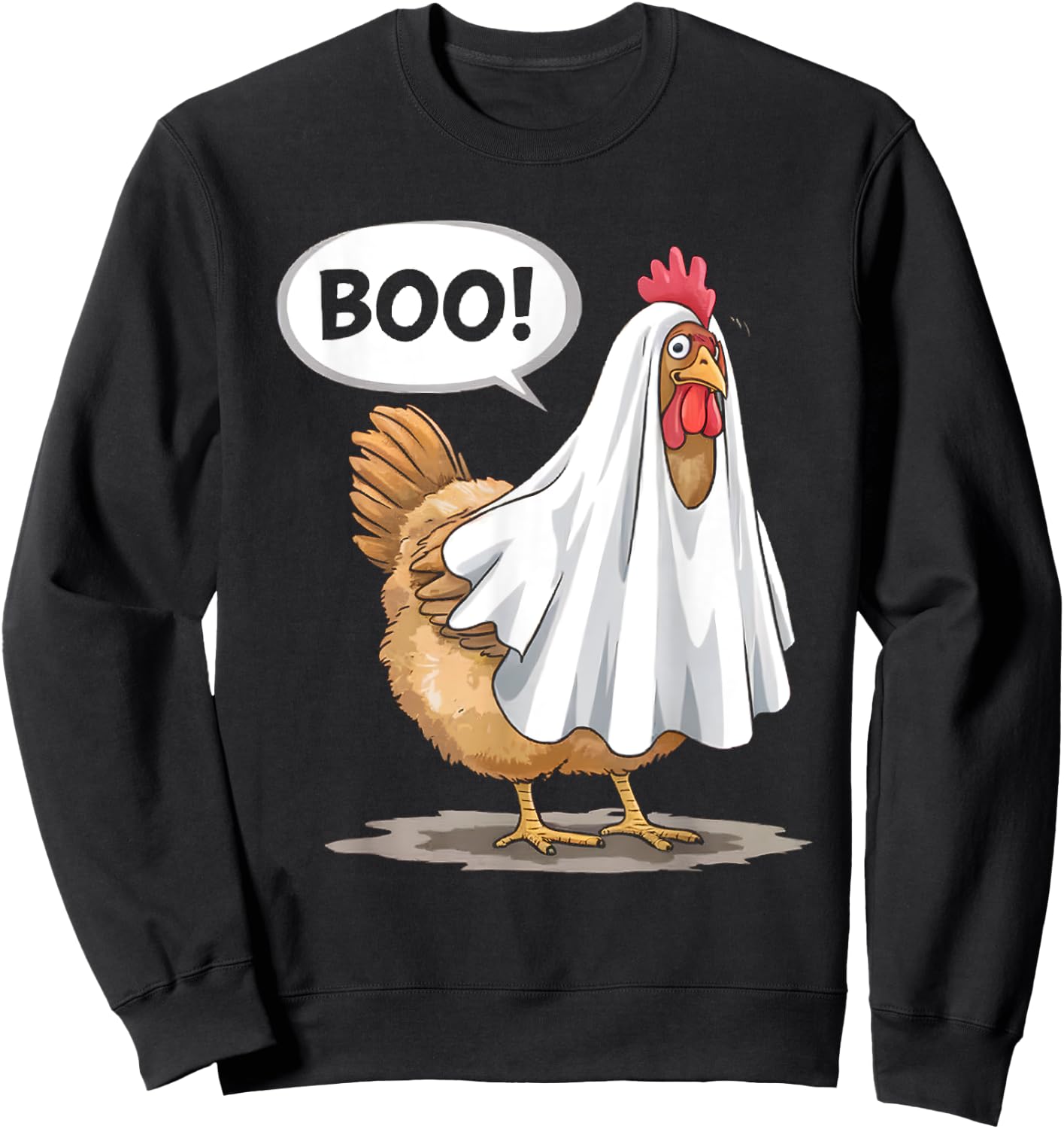 Funny Halloween Chicken Boo Spooky Chicken Halloween Costume Sweatshirt - Sweatshirt | Black