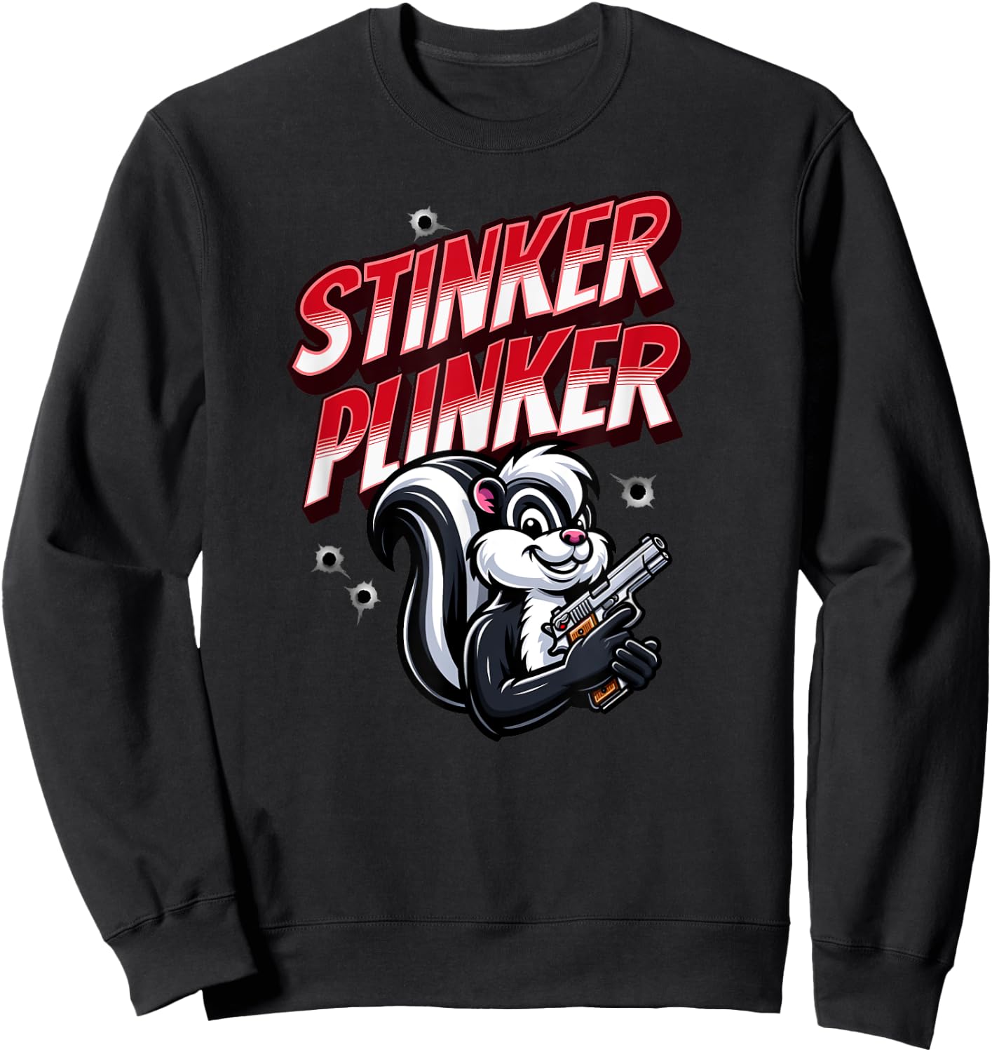 Stinker Plinker - Skunk Handgun Shootist Sweatshirt - Sweatshirt | Black