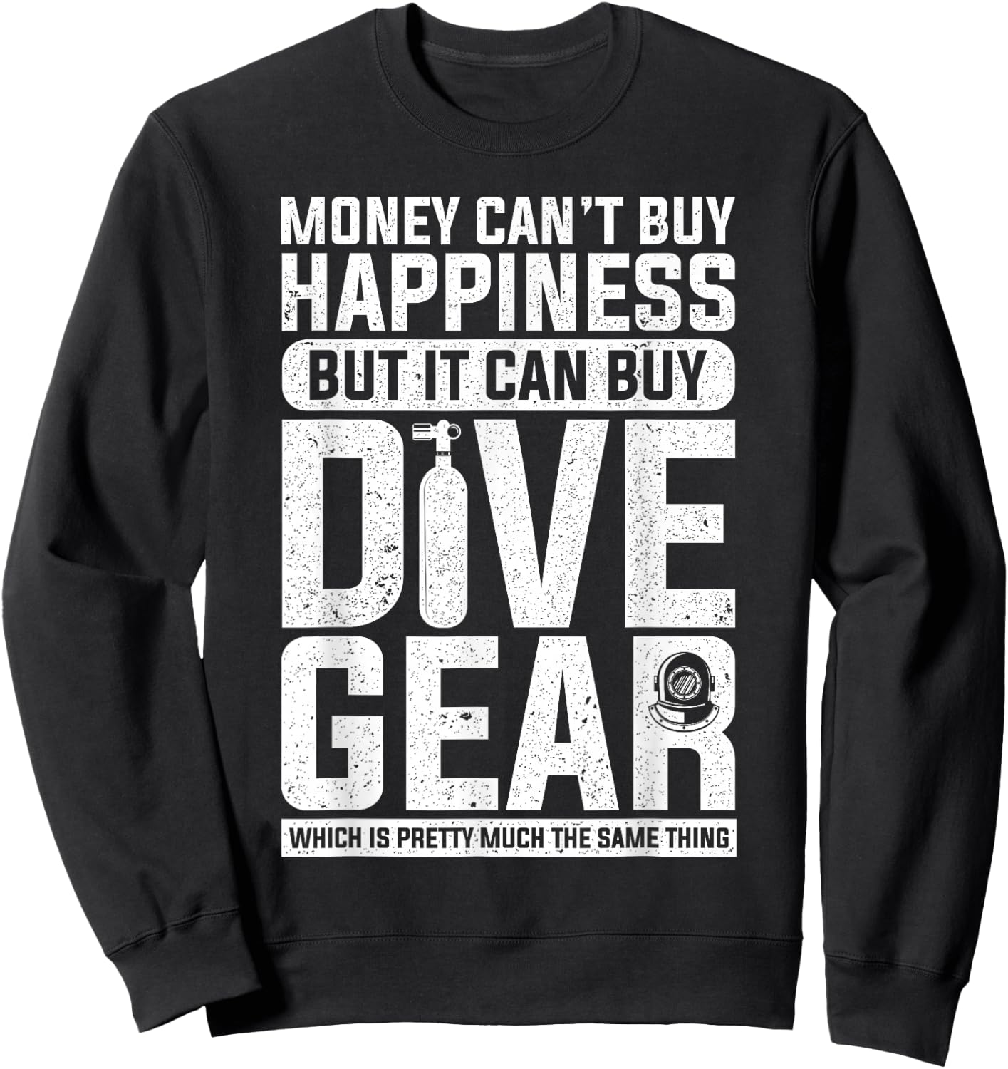 Diving Designs Adult Black Fun, Modern Funny Dive Gear Diving Design for Divers Sweatshirt - Sweatshirt | Black
