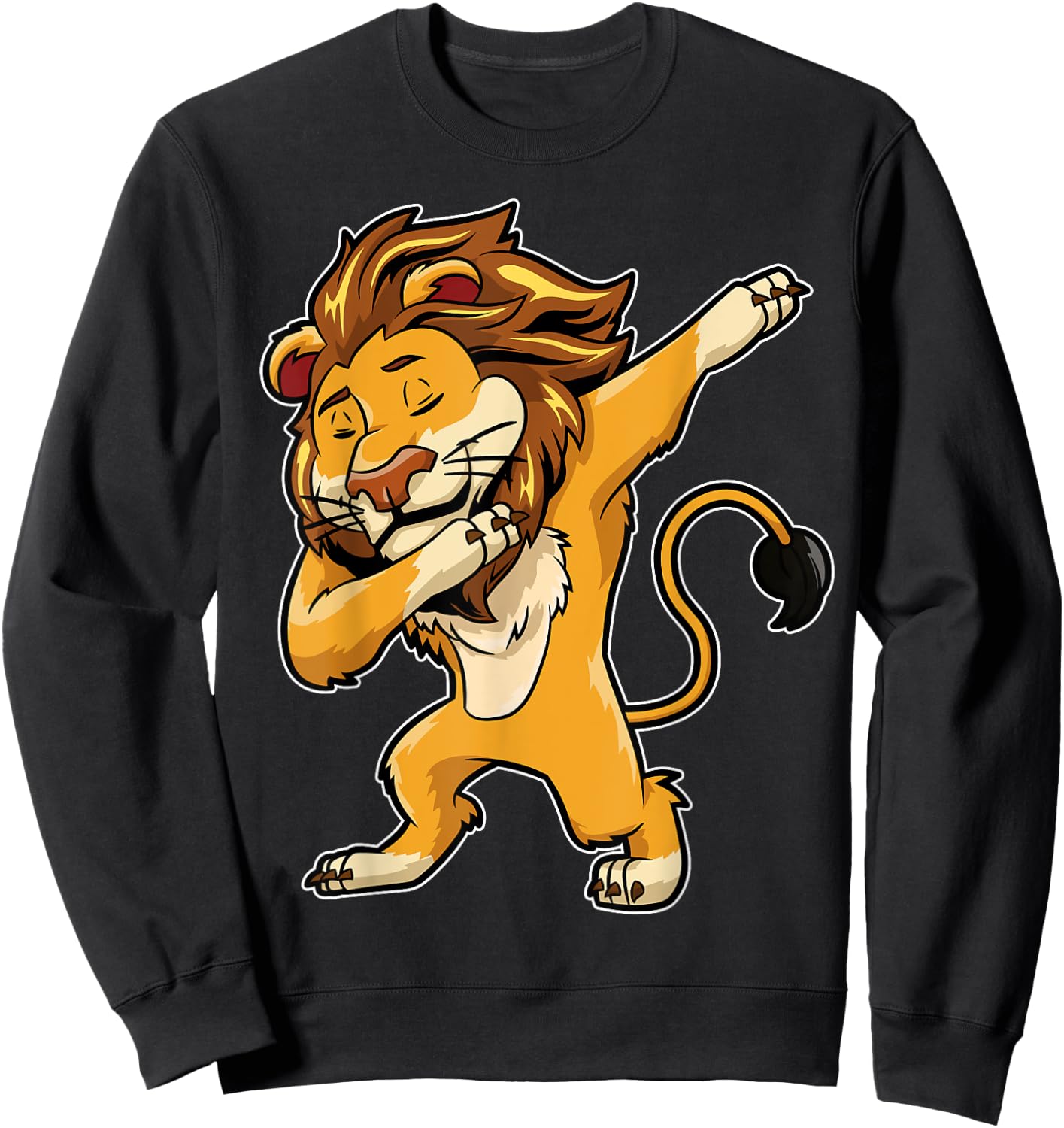 Dabbing Lion T Shirt Meme Print Dab Cat Dance T Shirt Lions Sweatshirt - Sweatshirt | Black