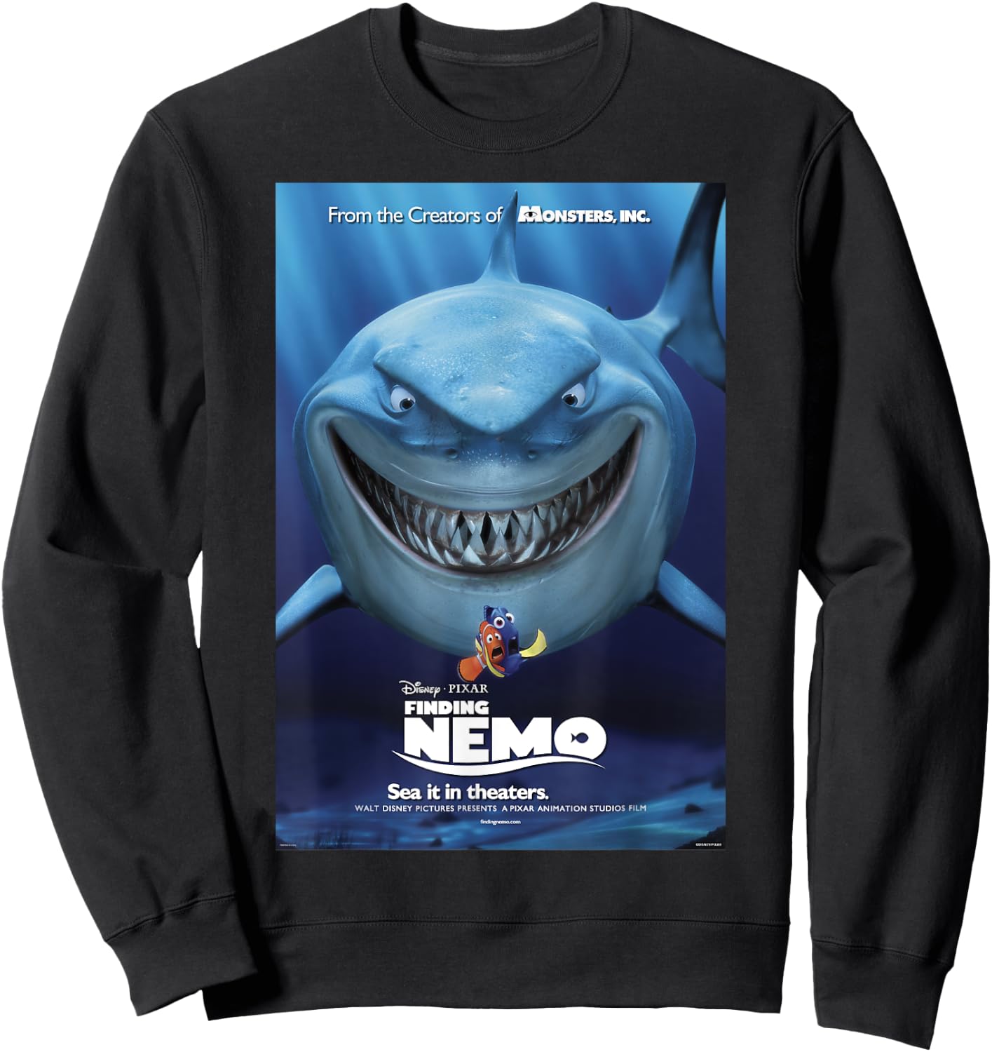 Disney Pixar Finding Nemo Bruce Poster Sweatshirt - Sweatshirt | Black