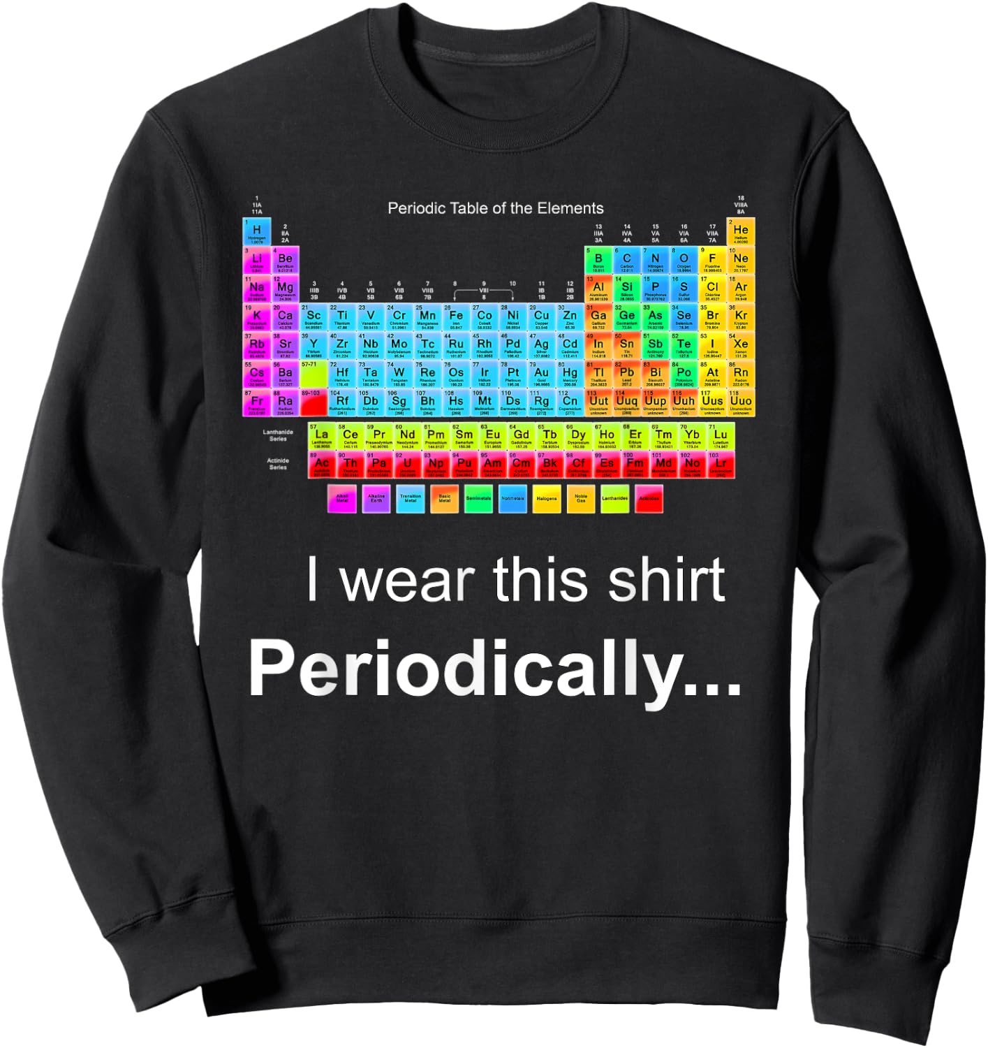 Wear this Periodically Periodic Table of Elements Sweatshirt - Sweatshirt | Black
