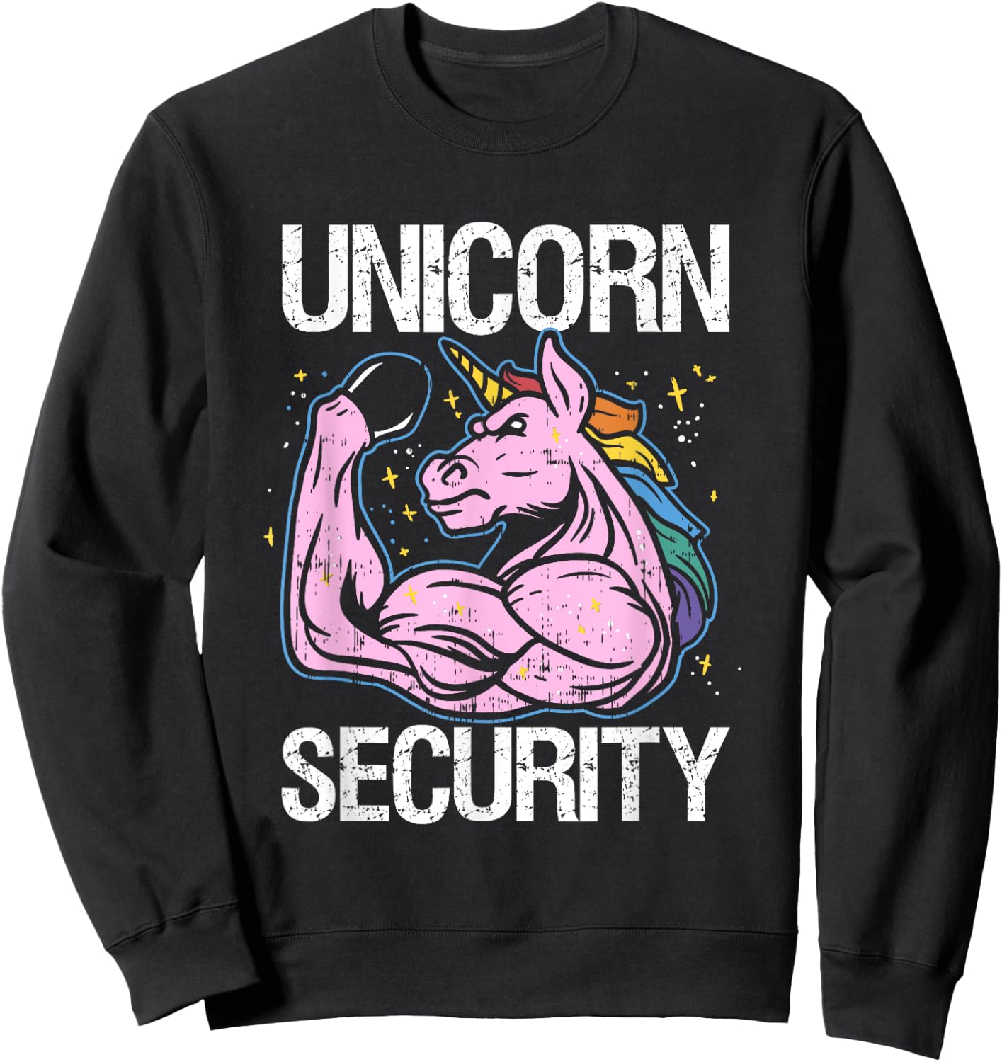 Unicorn Security Funny Costume Police Halloween Dad Men Sweatshirt - Sweatshirt | Black