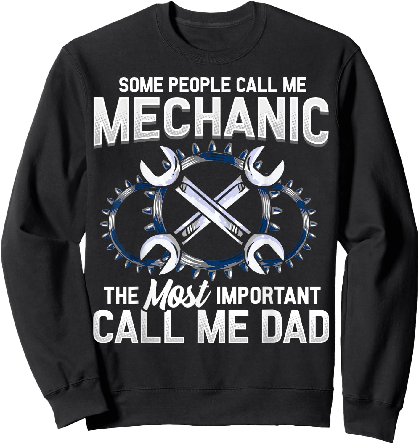 Styley Men's Mechanic Dad Novelty - Black, Small Sweatshirt - Sweatshirt | Black