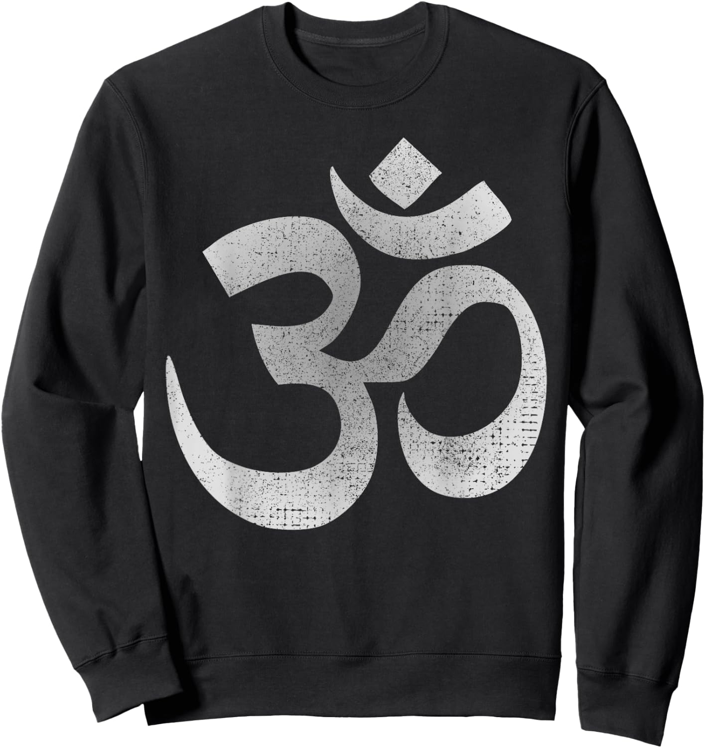 Distressed Om Symbol Namaste yoga spiritual peace Om icon Sweatshirt - Sweatshirt | Black