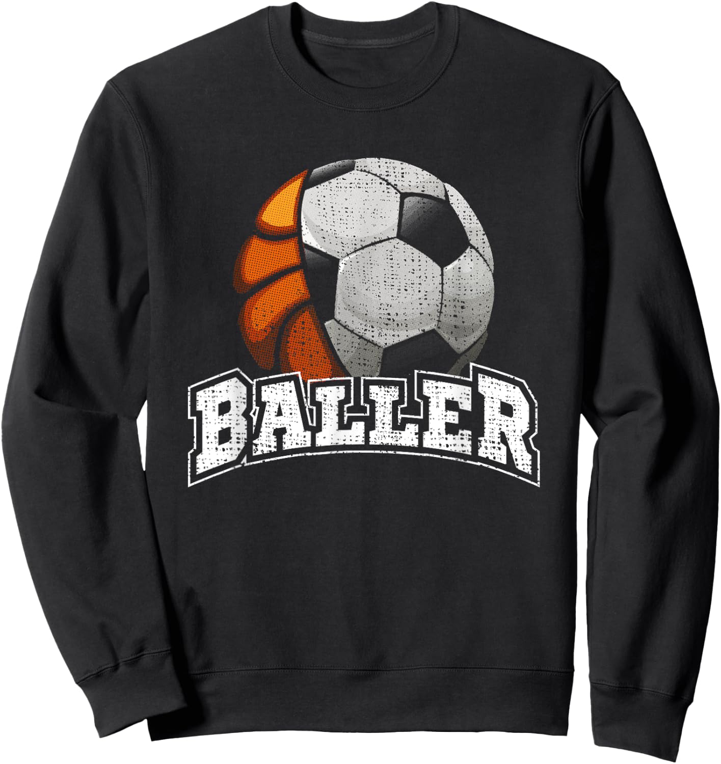 Basketball Soccer Funny Sweatshirt - Sweatshirt | Black