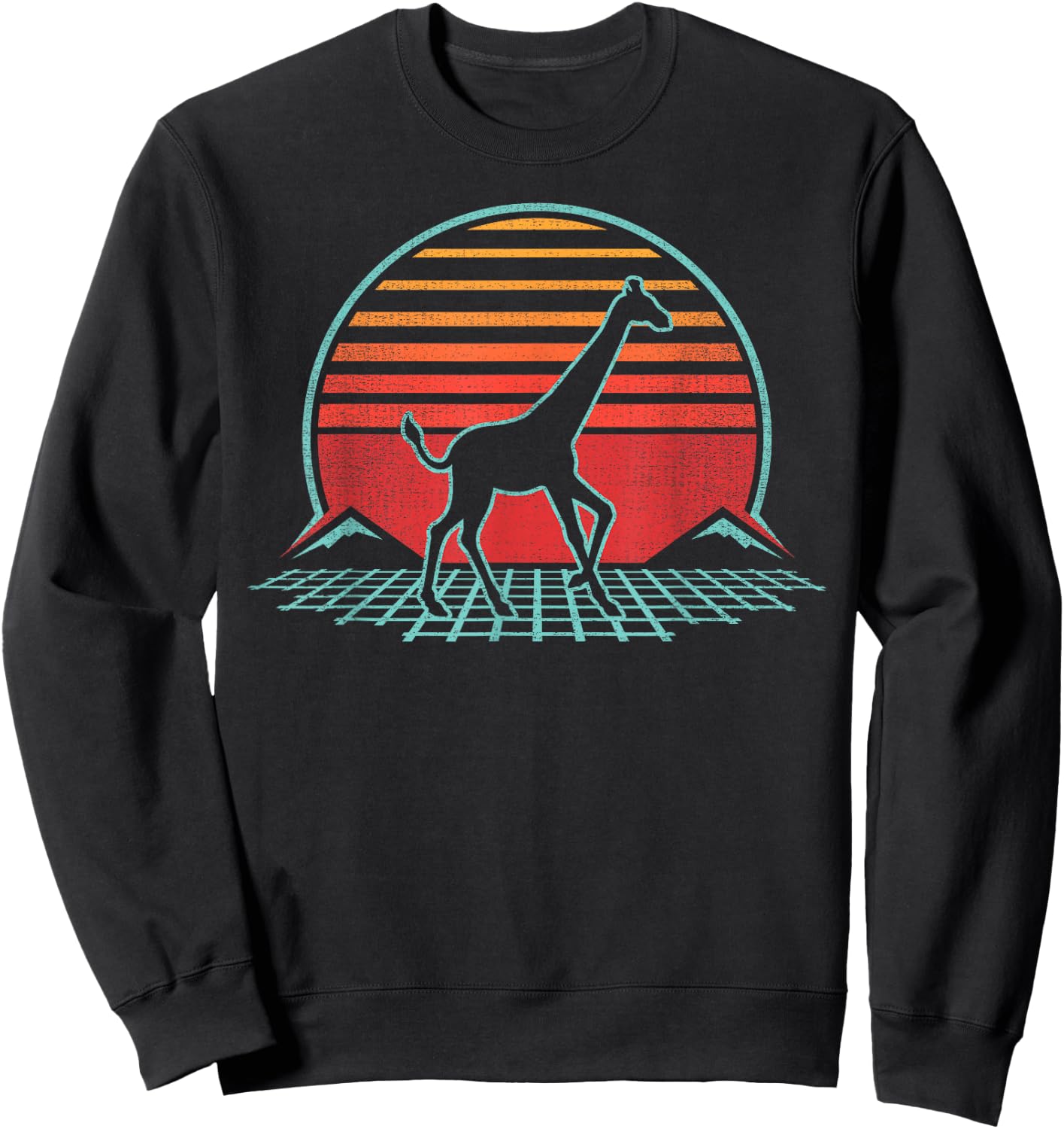 Giraffe Lover Animal Retro Vintage 80s Style Sweatshirt - Sweatshirt | Black