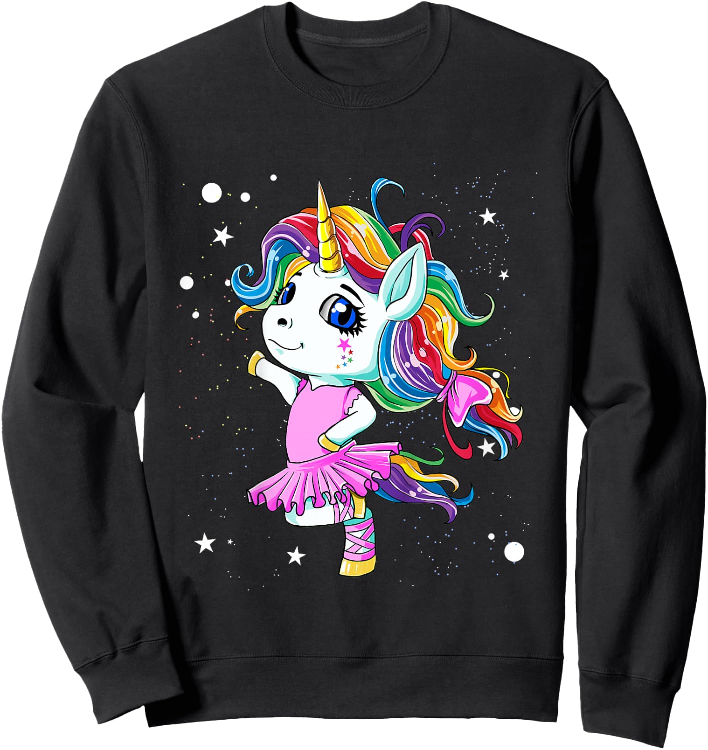 Rainbow Ballet Dancer Unicorn Sweatshirt - Sweatshirt | Black