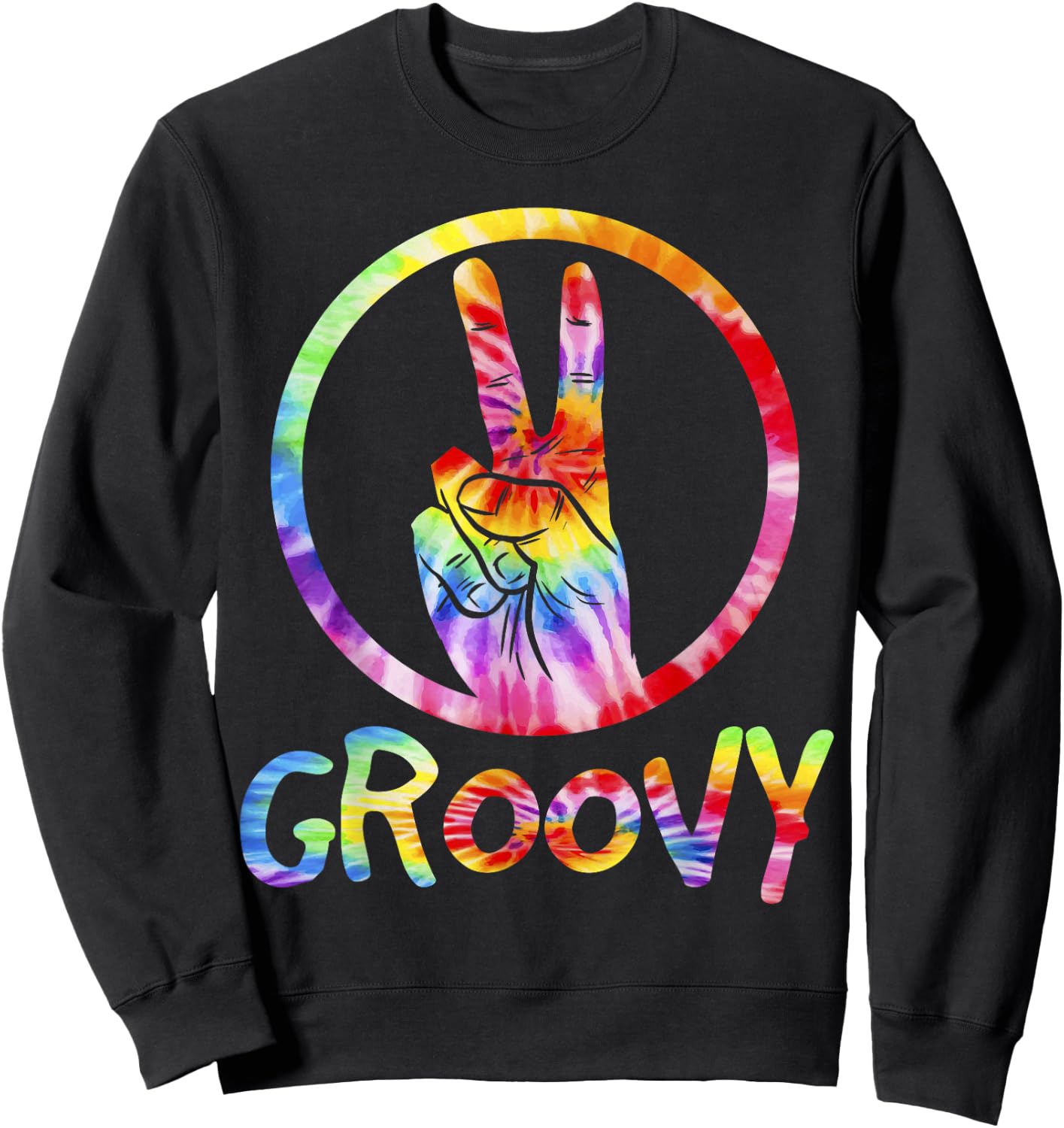 Groovy 70's Tie Dye Shirt, Vintage 70s , Retro 70's Shirt Sweatshirt - Sweatshirt | Black