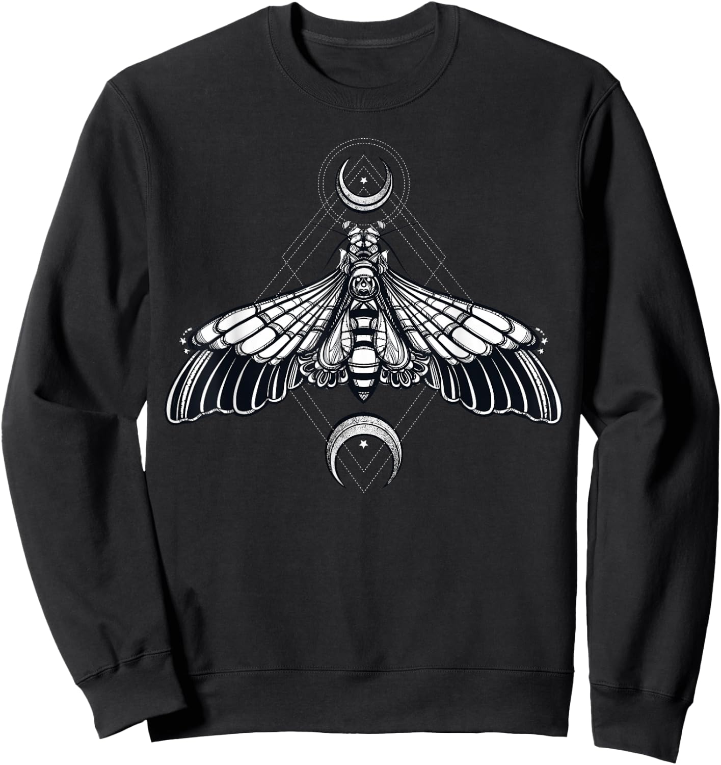 Butterfly Moth - Morbid Moon Occult Sacred Geometry Sweatshirt - Sweatshirt | Black