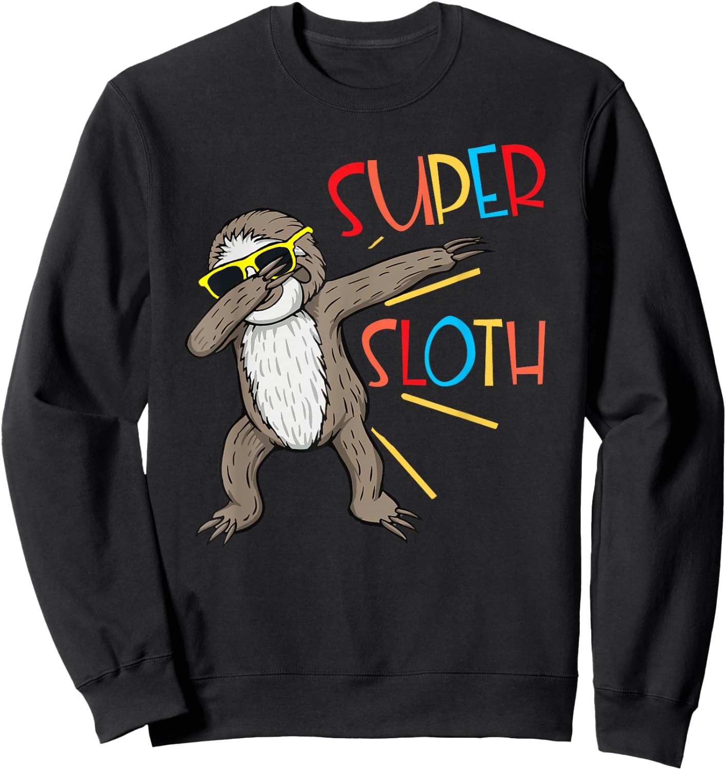 Funny Super Sloth Superhero Dabbing Dance Move Dab For Kids Sweatshirt - Sweatshirt | Black