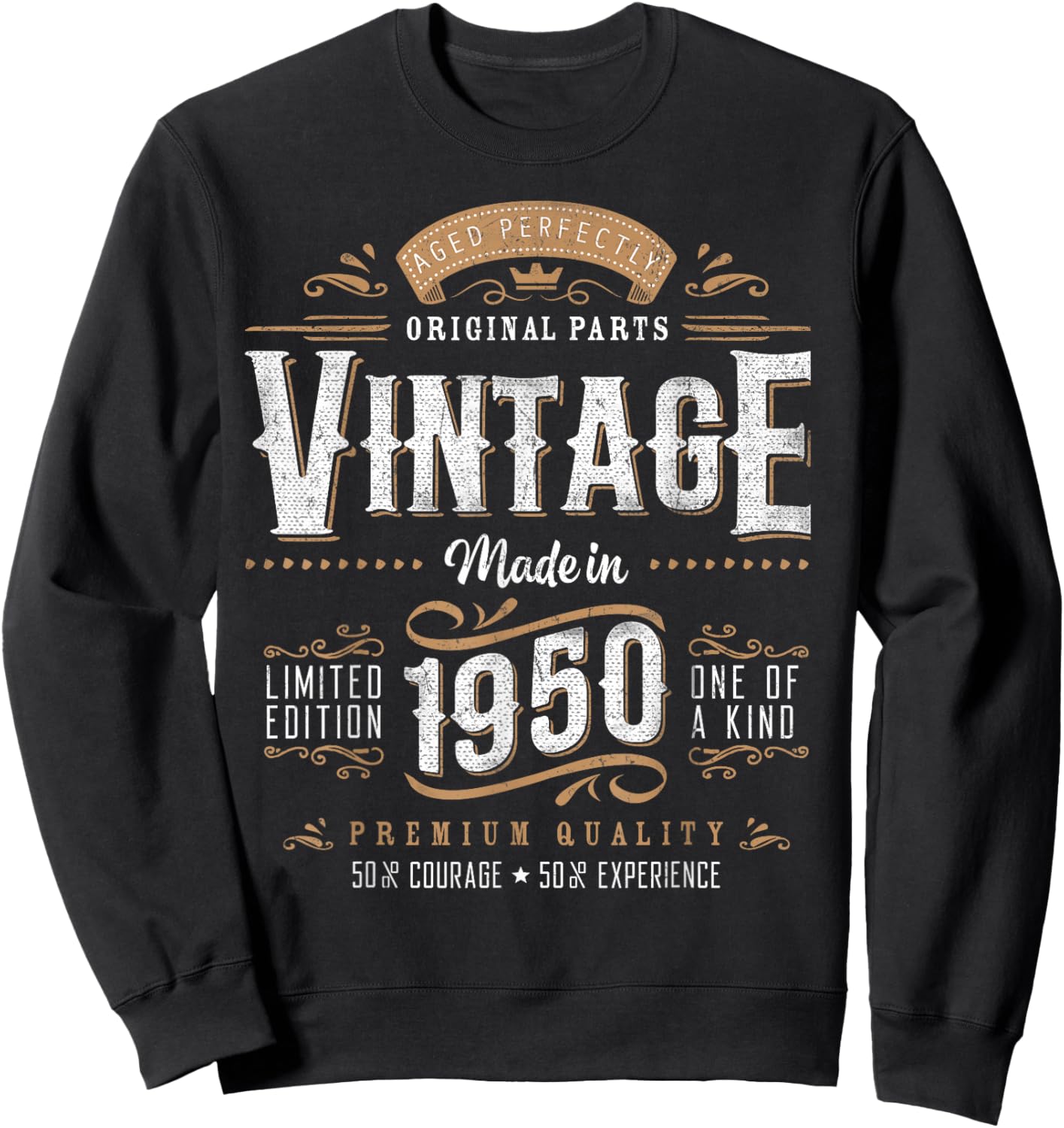 Vintage 1950 75th Birthday Gifts Women Men 75 Year Old Sweatshirt - Sweatshirt | Black