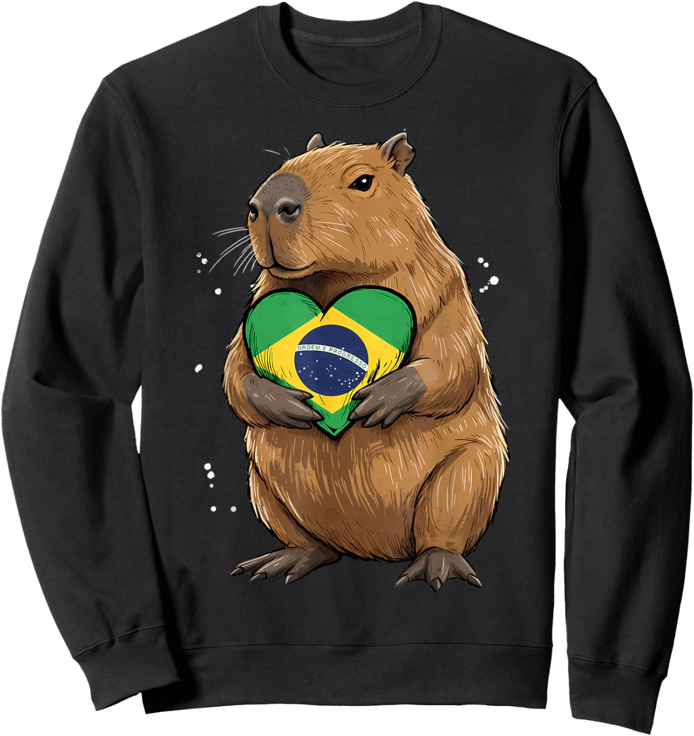 Brazil Flag Capybara Brazilian Roots Brasilian Pride Brasil Sweatshirt - Sweatshirt | Black