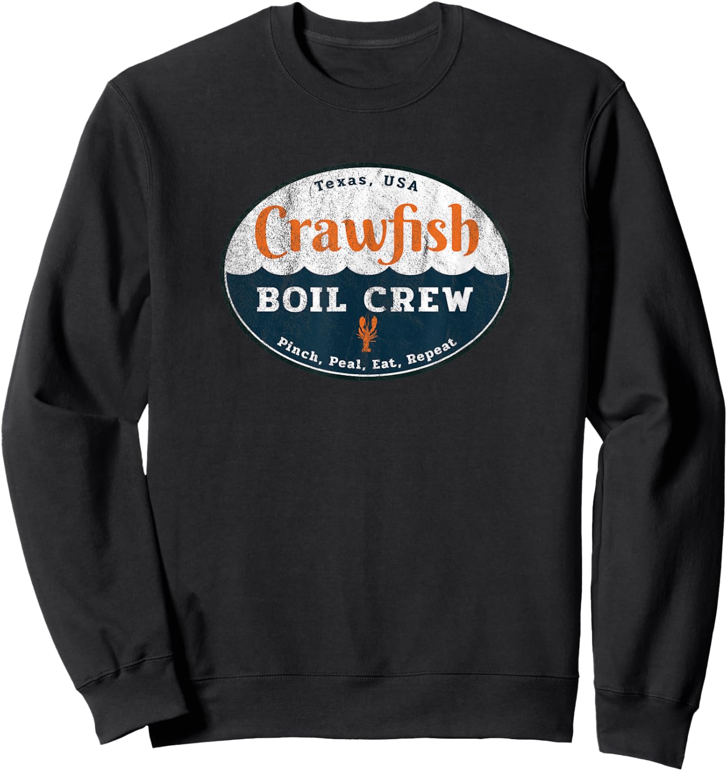 Crawfish Boil Crew Louisiana Retro Food Festival Crayfish Sweatshirt - Sweatshirt | Black