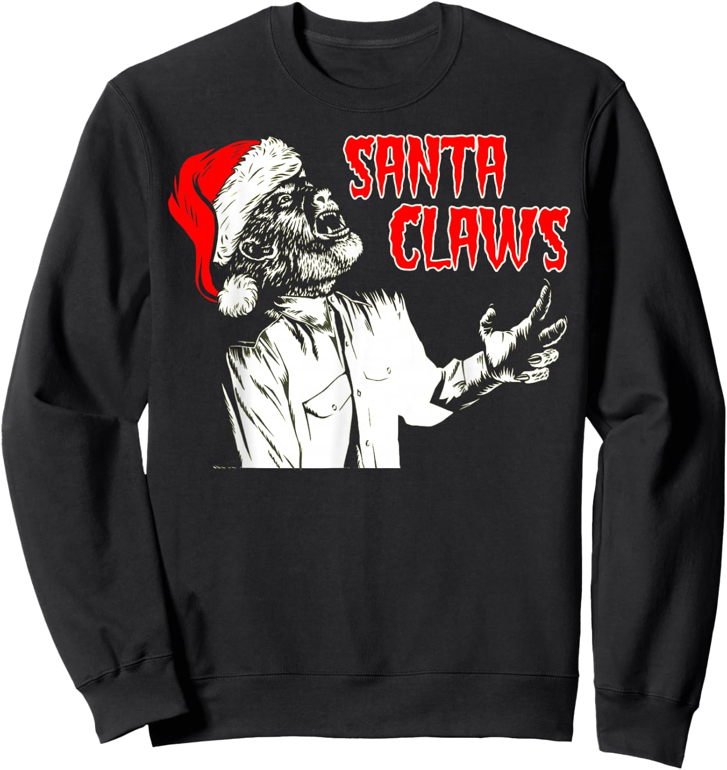 Universal Monsters Werewolf Santa Claws Sweatshirt - Sweatshirt | Black