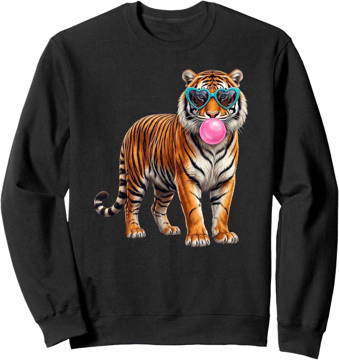Preppy Animal Tiger Bubblegum Sweatshirt - Sweatshirt | Black