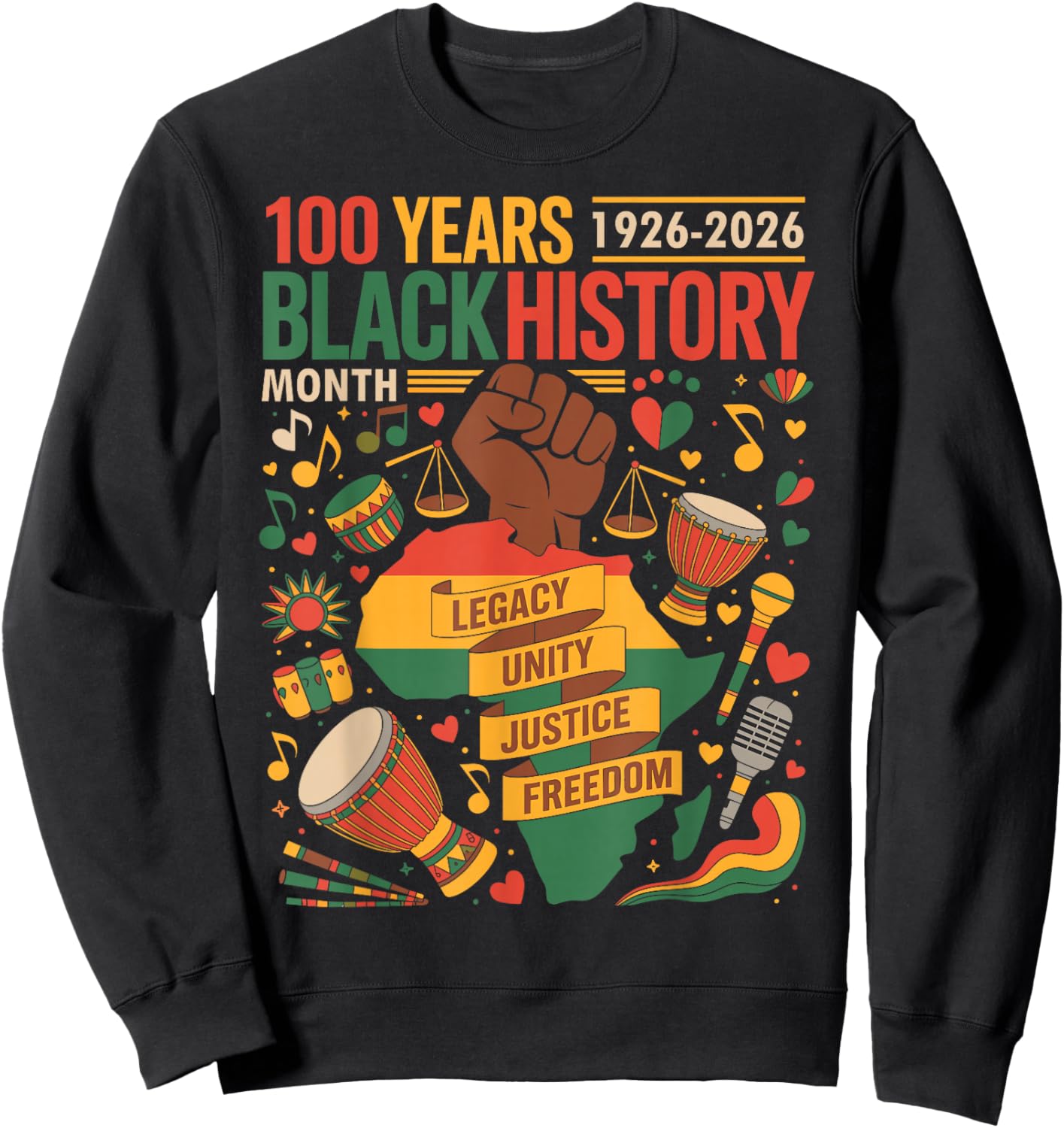 100 Years Black History Centennial Black History Month Sweatshirt - Sweatshirt | Black