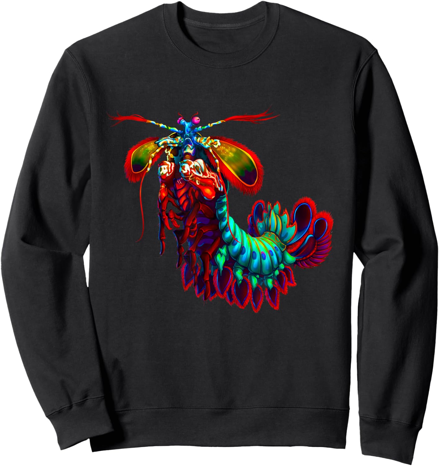 Rainbow Peacock Mantis Shrimp Sweatshirt - Sweatshirt | Black