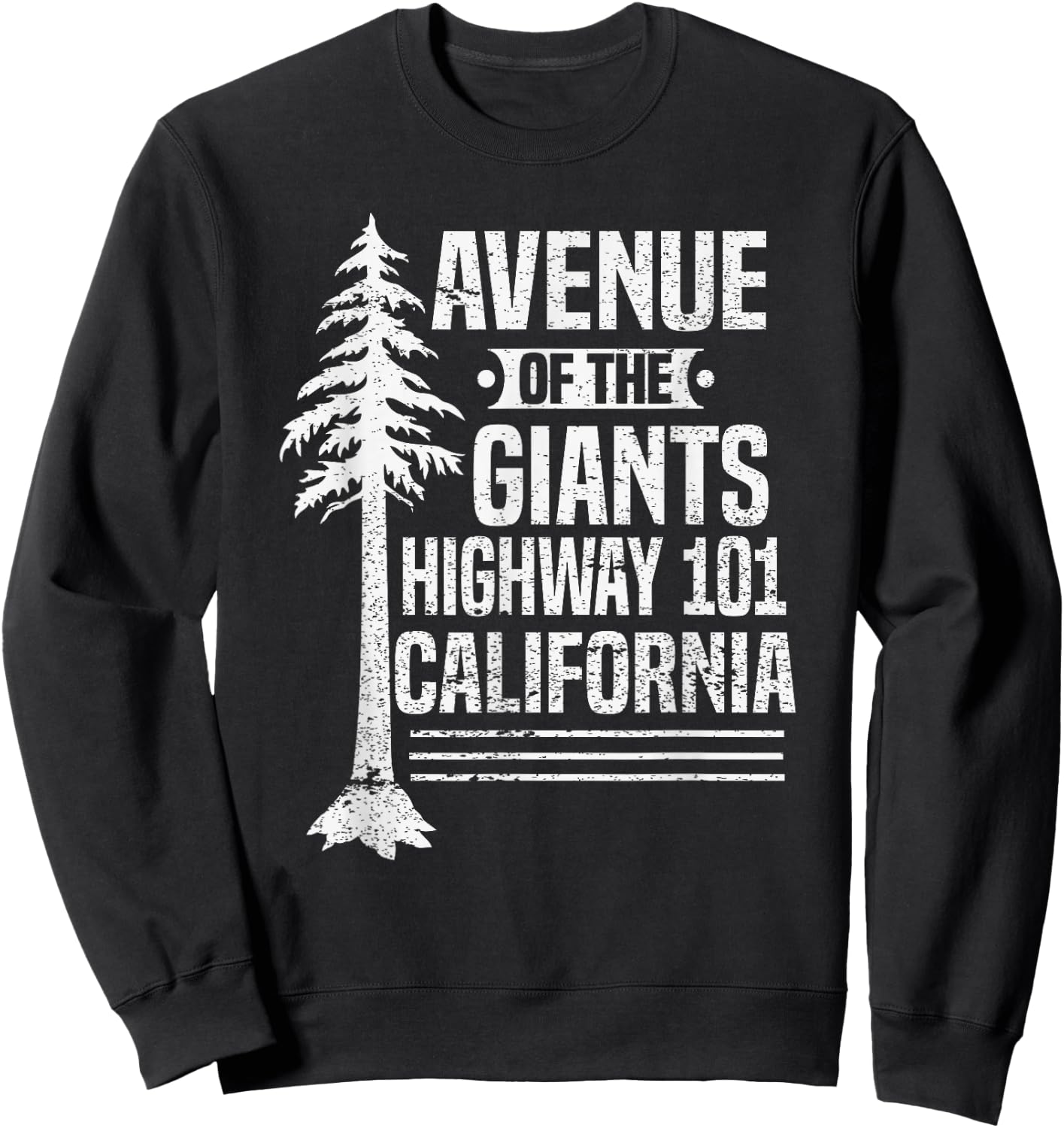 Redwood Avenue of the Giants Highway 101 California Sweatshirt - Sweatshirt | Black