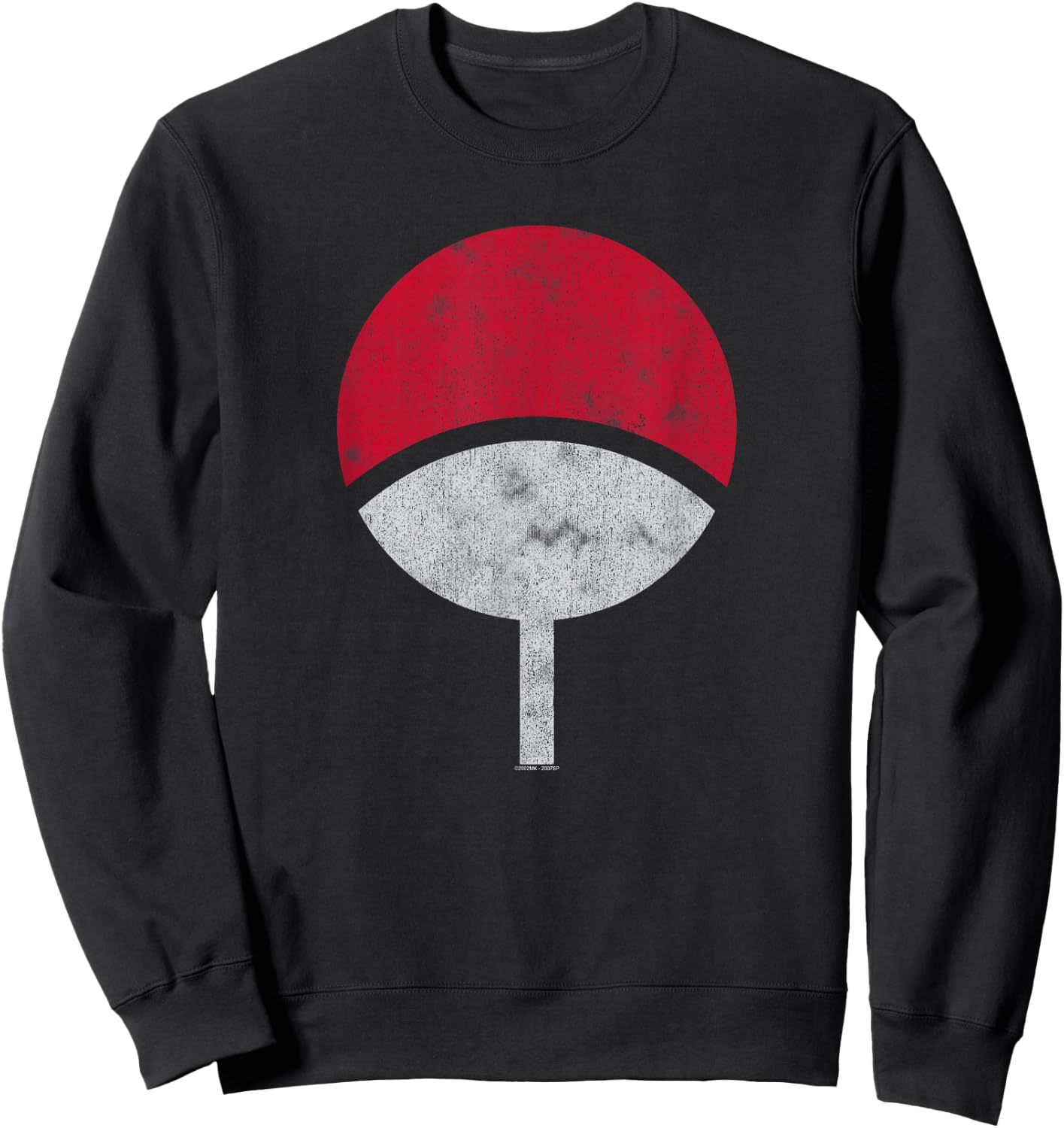 Naruto Shippuden Sasuke Uchiha Symbol Distressed Sweatshirt - Sweatshirt | Black