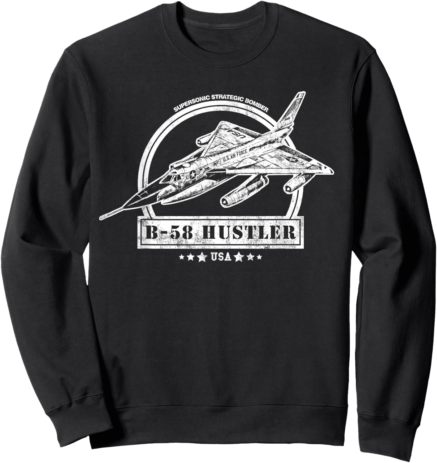 B-58 Hustler Aircraft Sweatshirt - Sweatshirt | Black