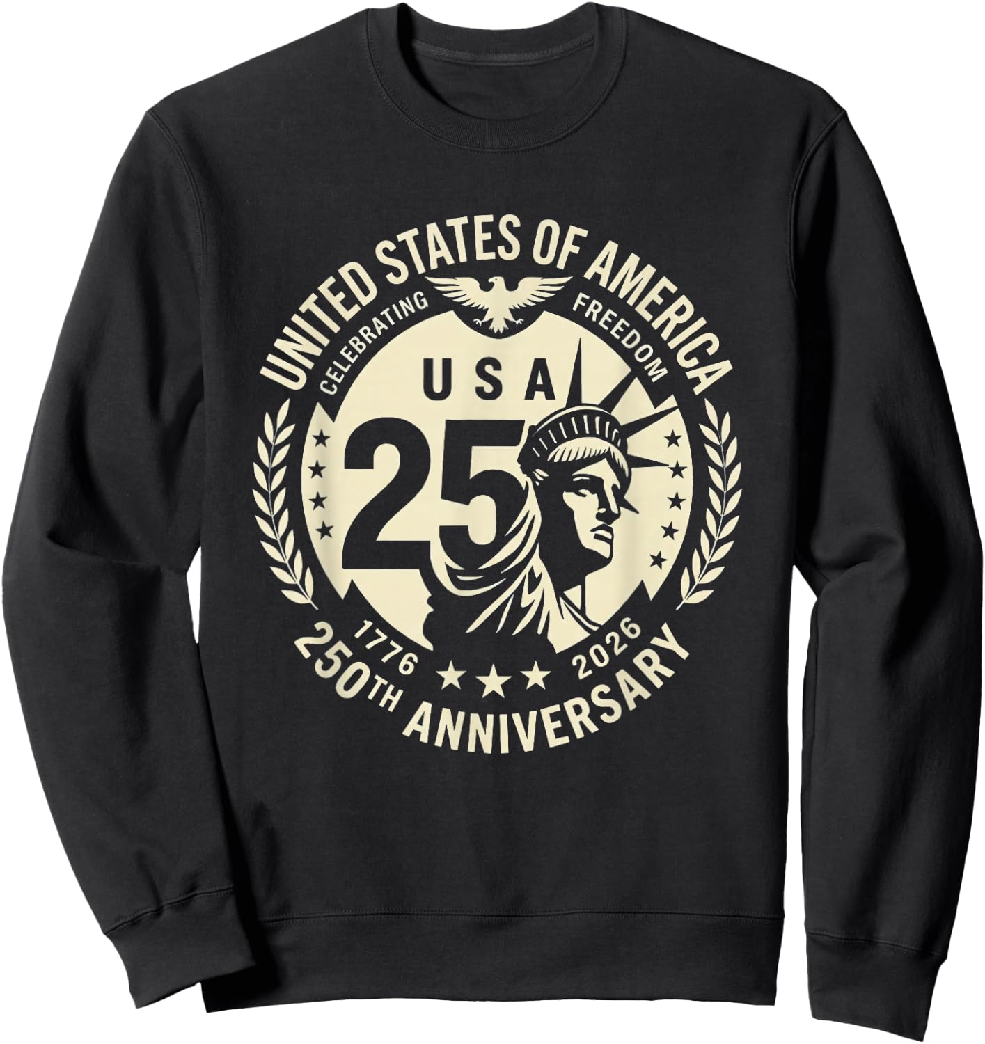 Patriotic 250th Anniversary USA 250 Years 4th of July Sweatshirt - Sweatshirt | Black