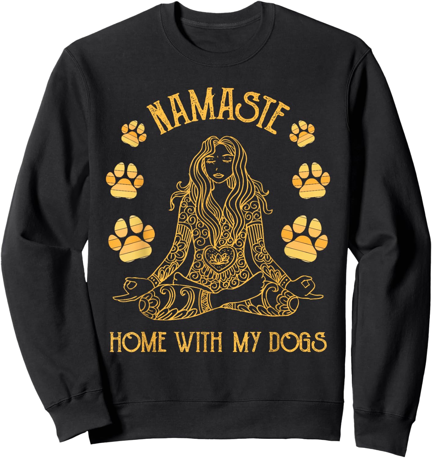 Namaste Home with My Dog Funny Yoga Sweatshirt - Sweatshirt | Black