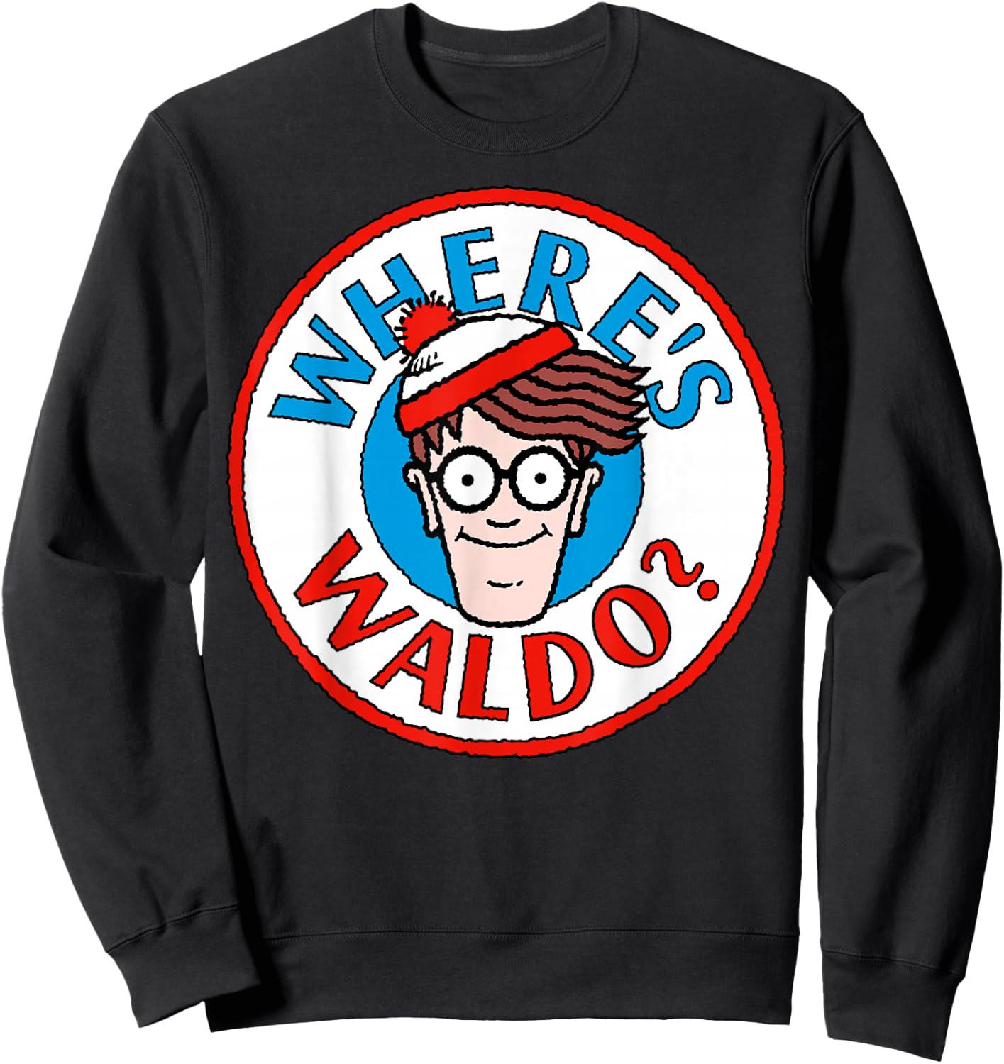Where's Waldo Head Portrait Circle Logo Sweatshirt - Sweatshirt | Black