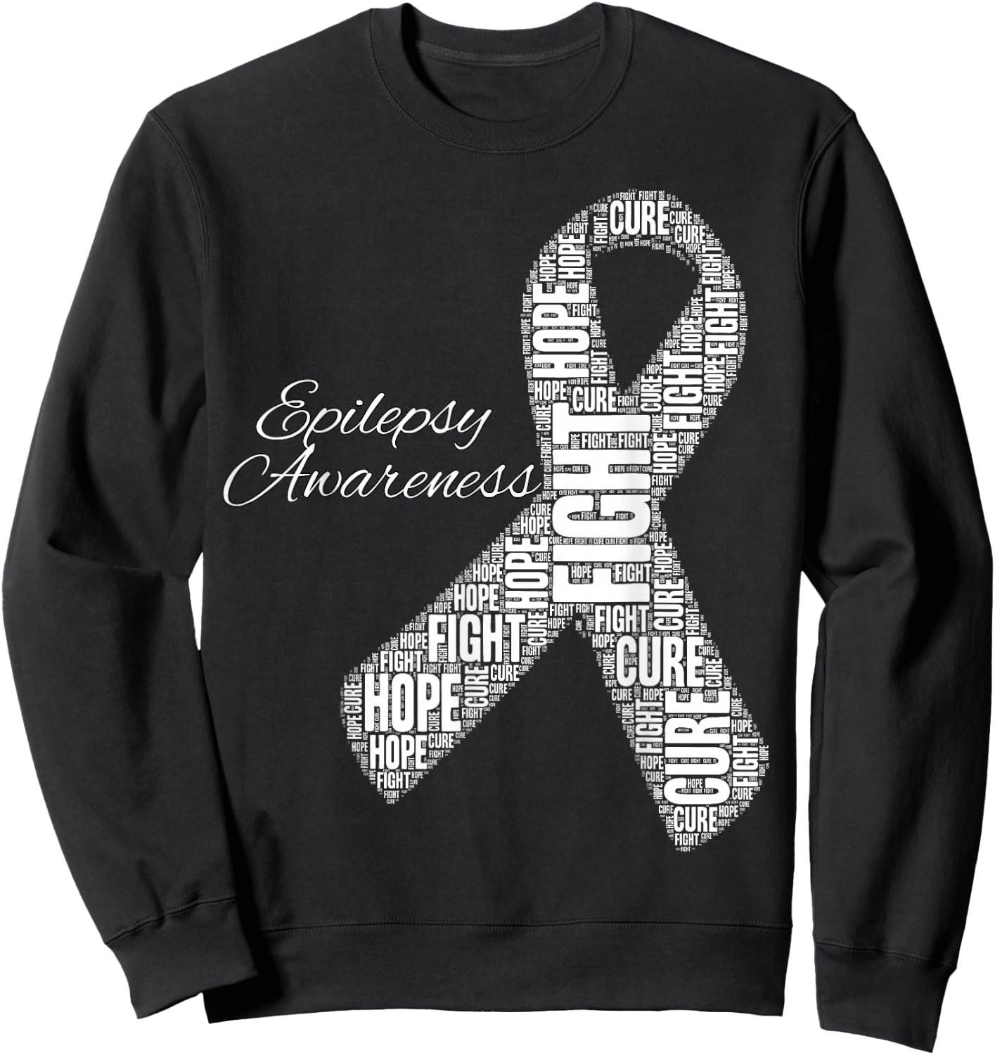 Epilepsy Awareness November Month Fight Cure Hope Sweatshirt - Sweatshirt | Black