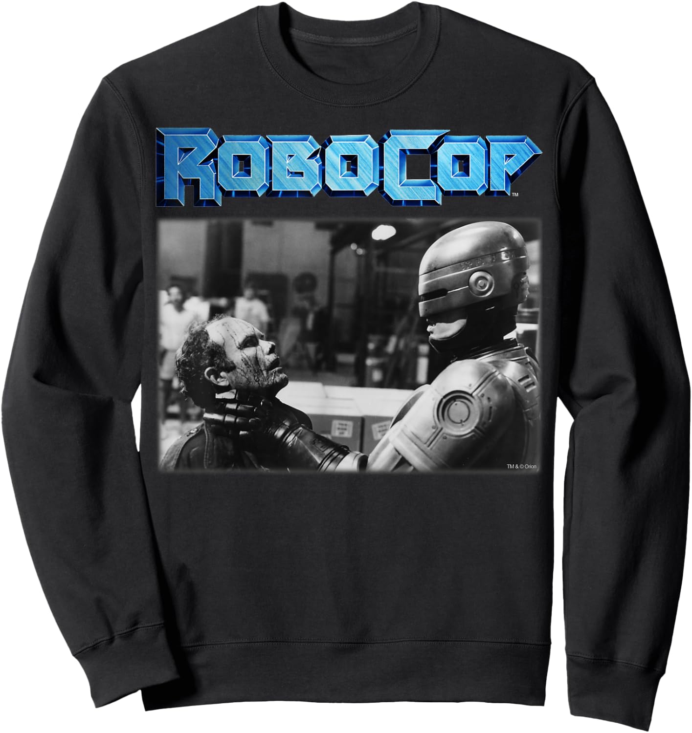 RoboCop And Clarence Boddicker Portrait Logo Sweatshirt - Sweatshirt | Black