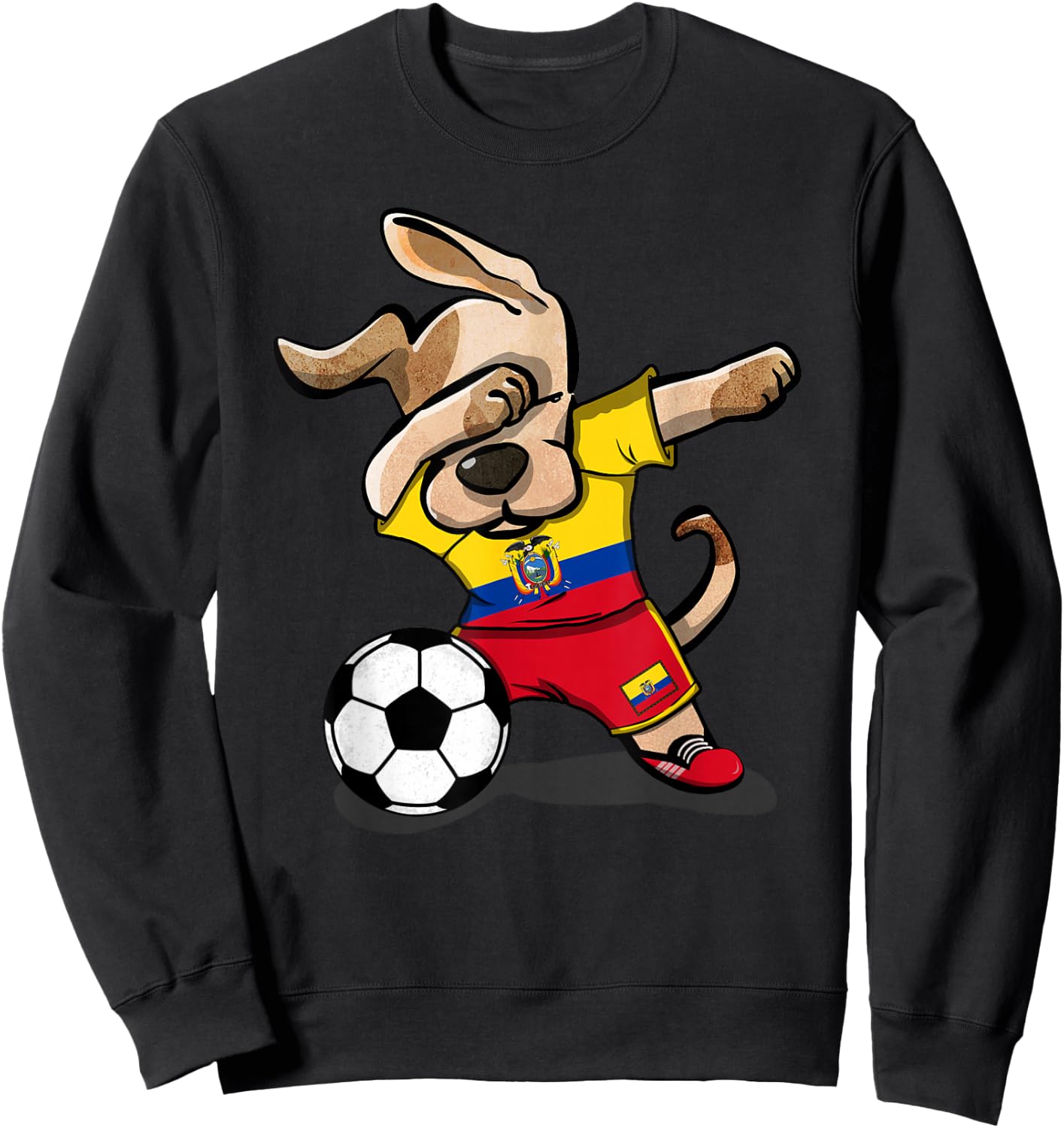 Dabbing Dog Ecuador Soccer Fans Jersey Ecuadorian Football Sweatshirt - Sweatshirt | Black