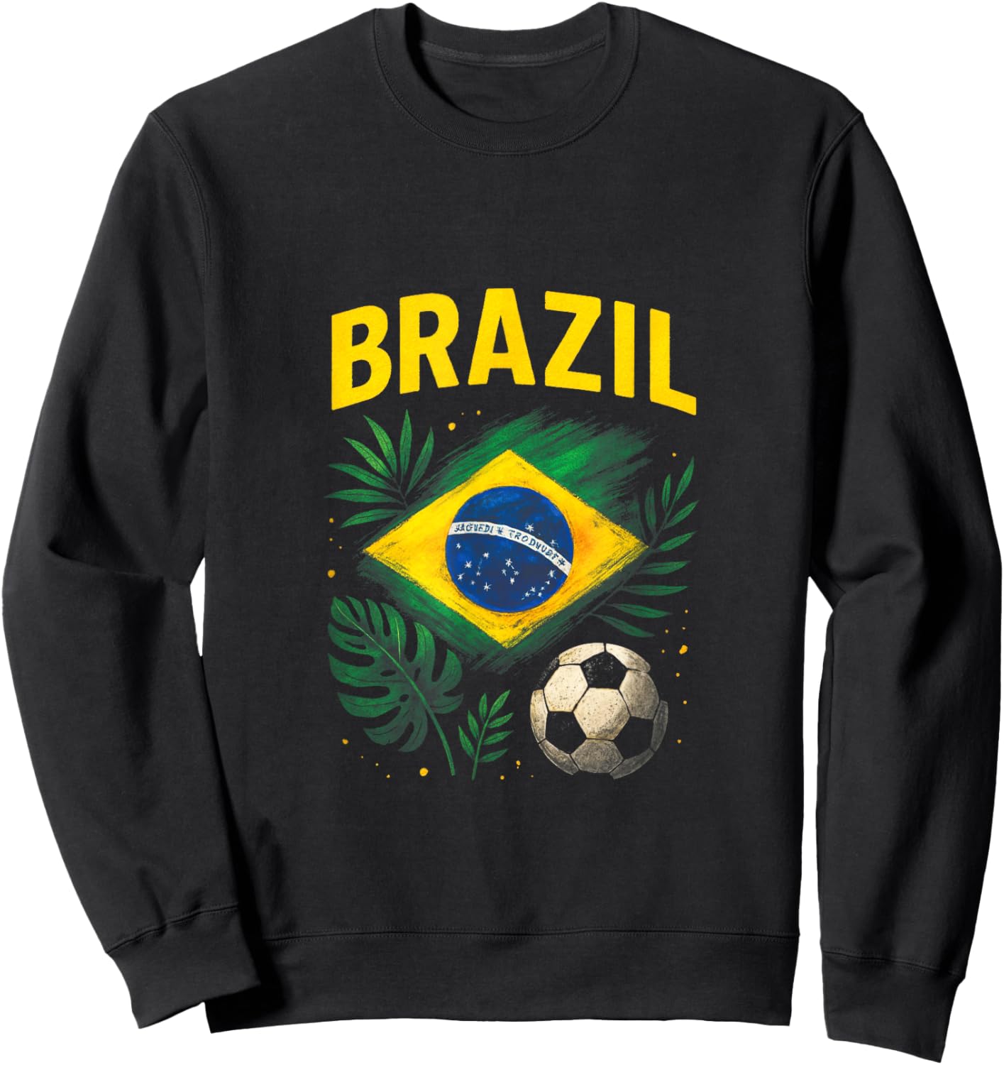 Brazil Brazilian Flag Brasil Soccer Football Sweatshirt - Sweatshirt | Black