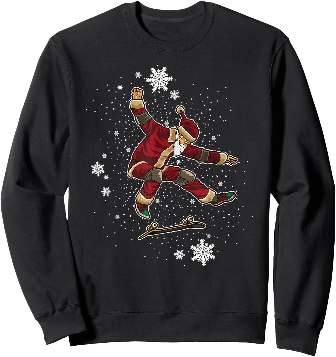Skating Santa Claus - Skateboard For Xmas - Cool Santa Sweatshirt - Sweatshirt | Black