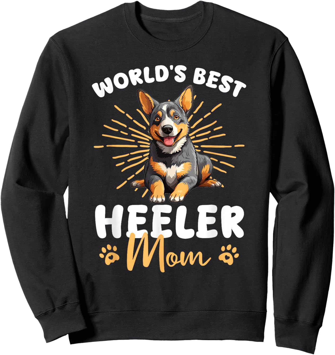 Australian Cattle Dog Groovy World's Best Heeler Mom Sweatshirt - Sweatshirt | Black