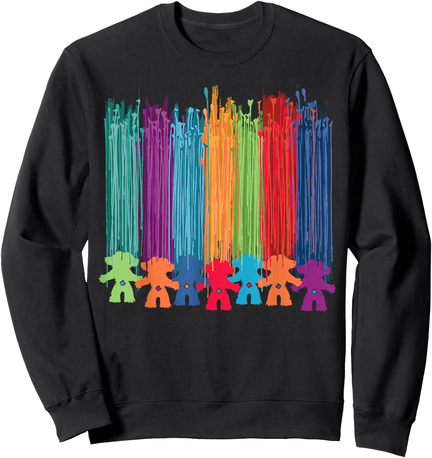 Classic Trolls: Painted Hair Trolls Sweatshirt - Sweatshirt | Black