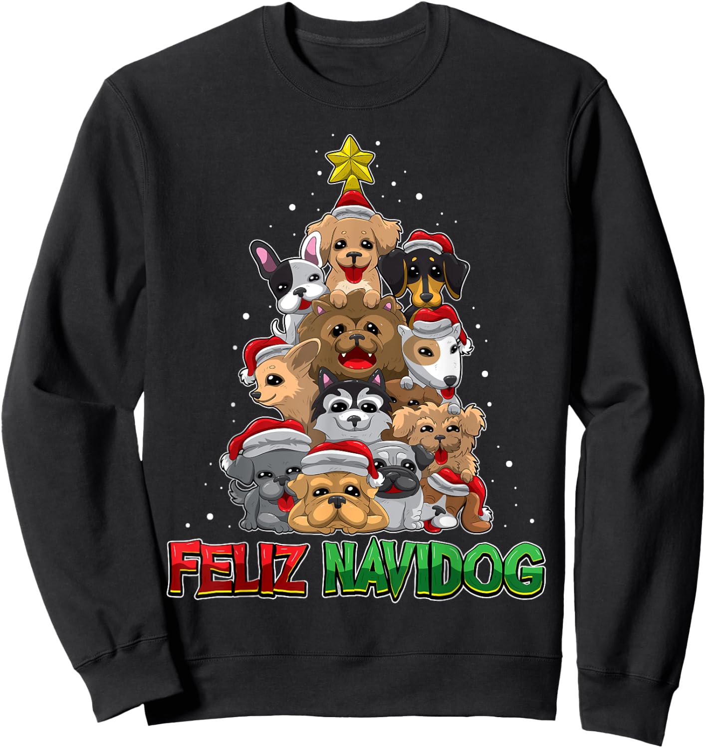 Feliz Navidog - Feliz Navidad - Christmas For Dog Lovers Men Women Kids Sweatshirt - Sweatshirt | Black