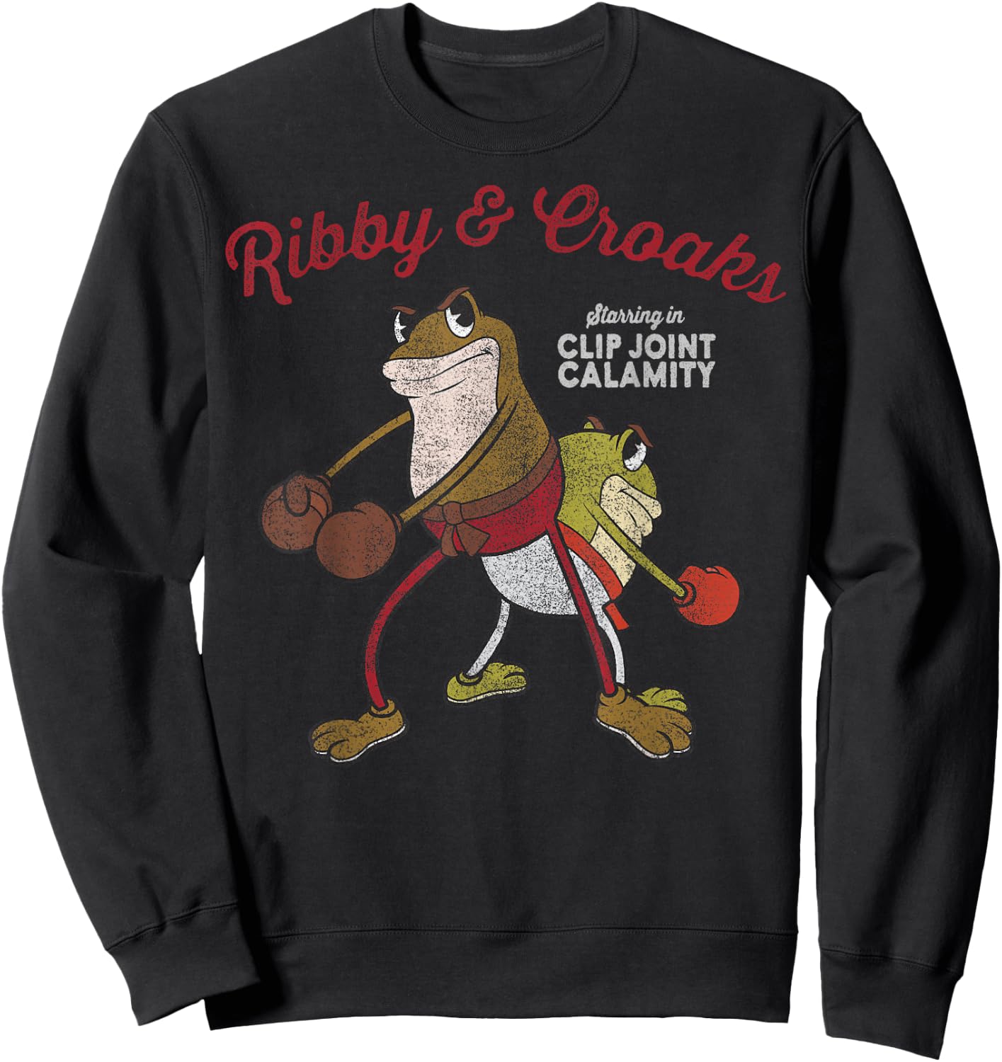 Cuphead Ribby And Croaks Clip Joint Calamity Sweatshirt - Sweatshirt | Black
