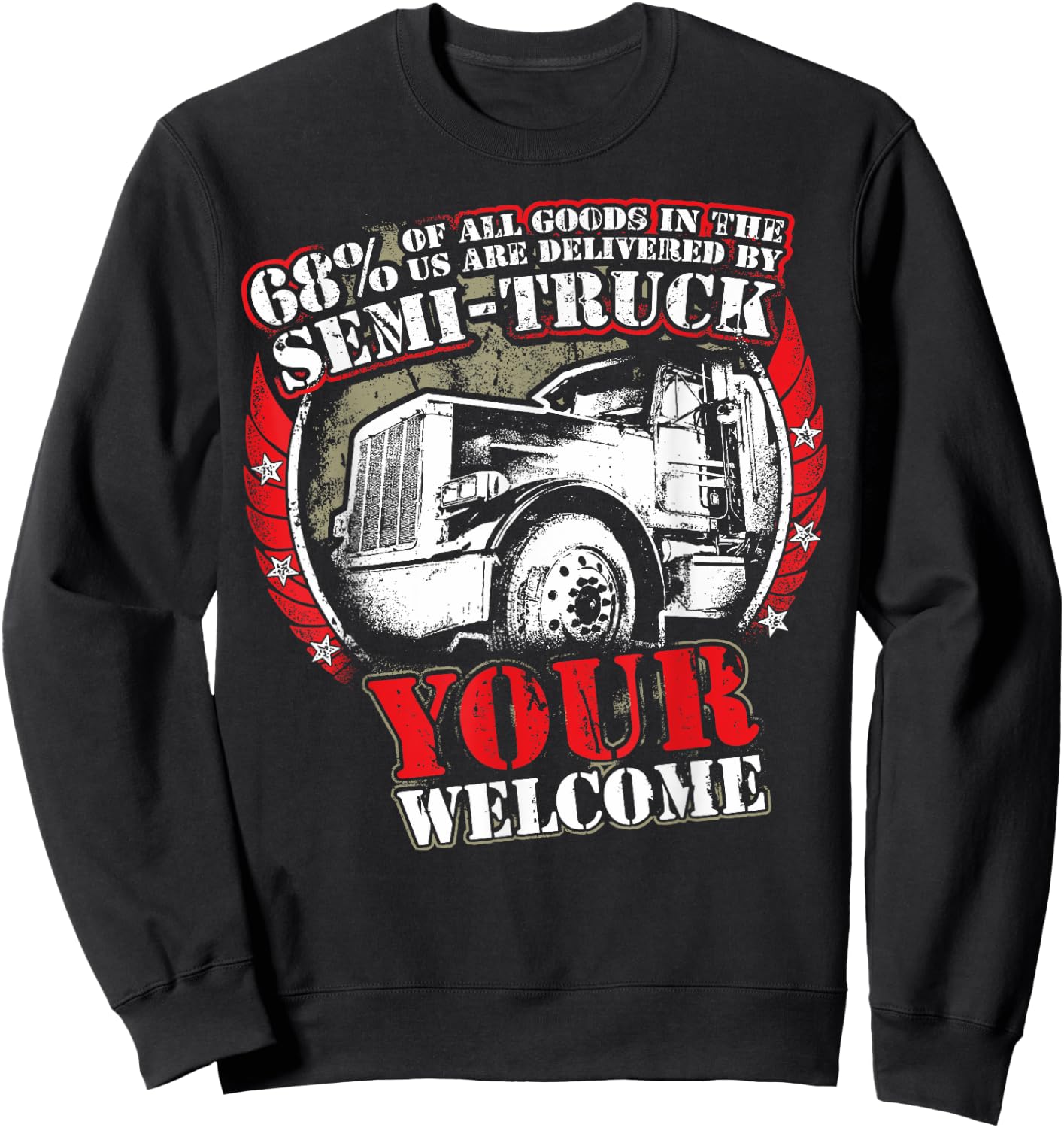 Semi Truck Driver Gift Professional Truckers Sweatshirt - Sweatshirt | Black