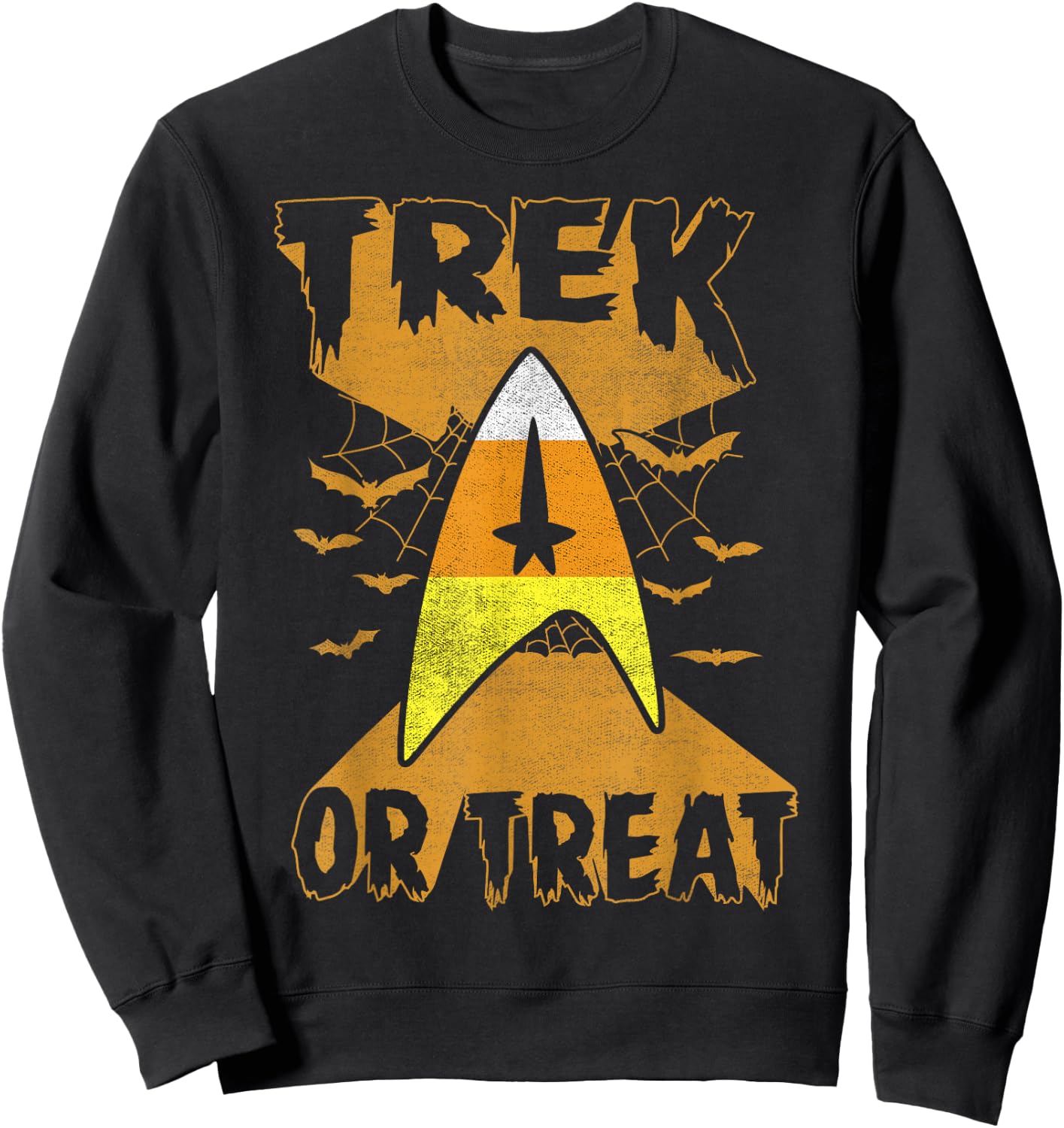 Star Trek Candy Corn Trek Or Treat Halloween Sweatshirt - Sweatshirt | Black