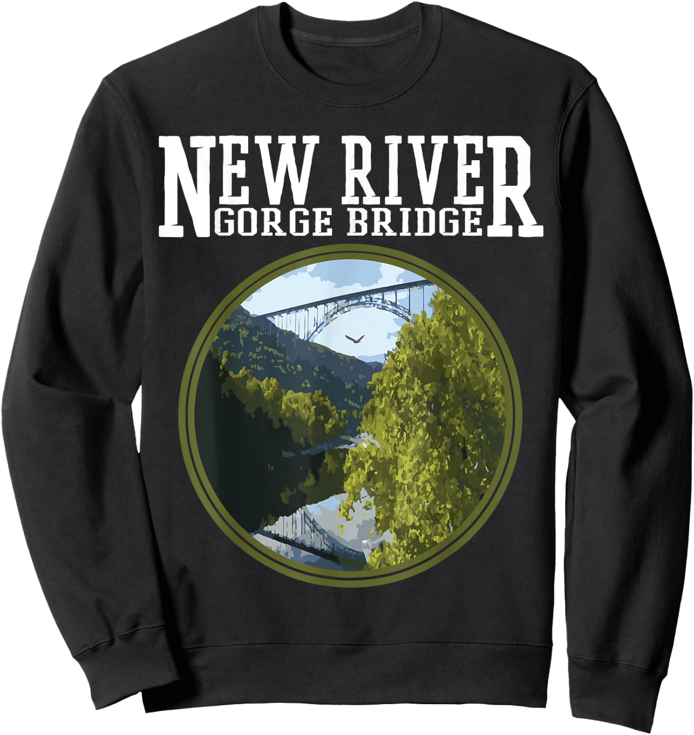 New River Gorge bridge West Virginia Sweatshirt - Sweatshirt | Black