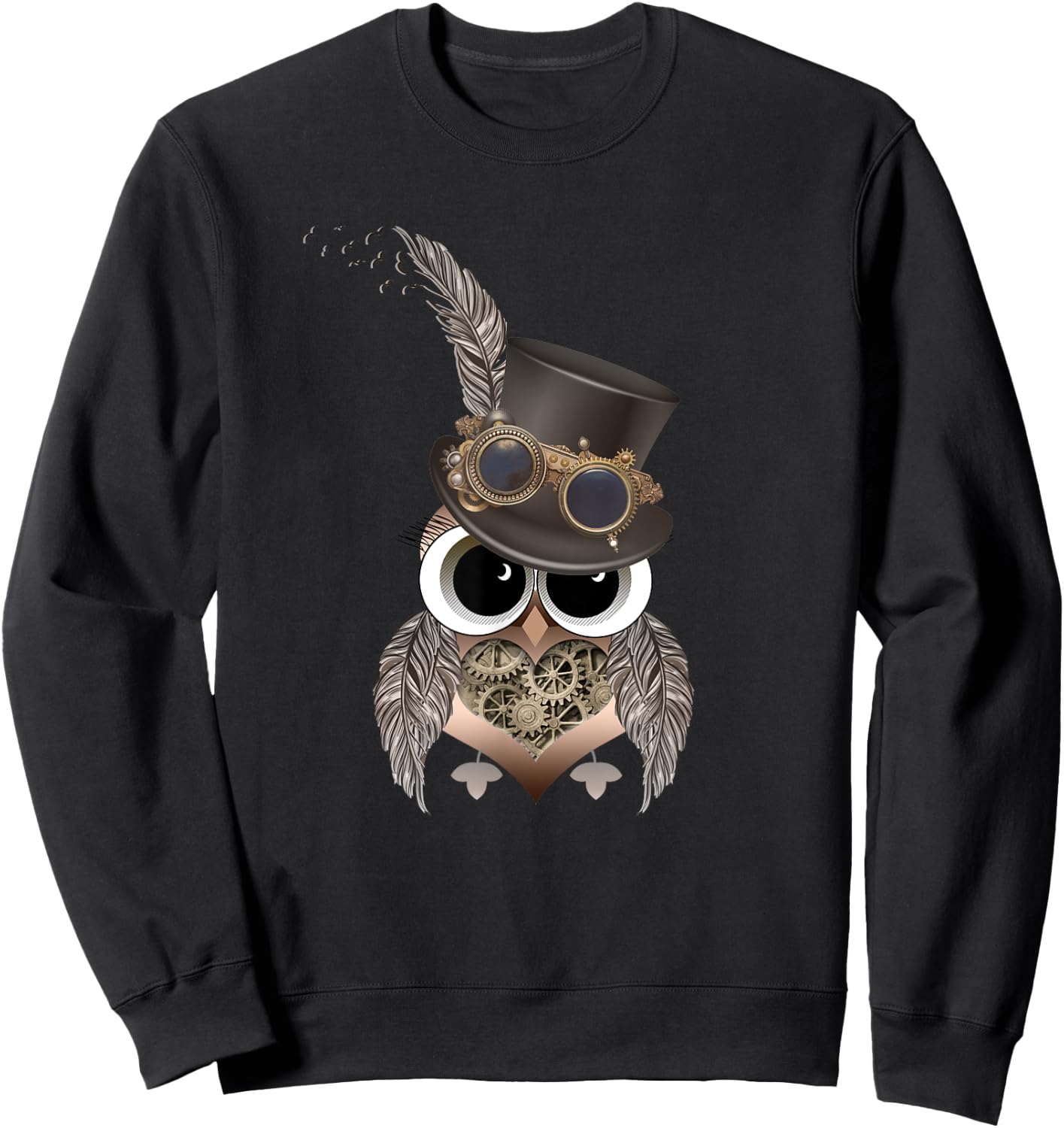 Steampunk Owl . For Owl Lovers and Steampunks. Sweatshirt - Sweatshirt | Black