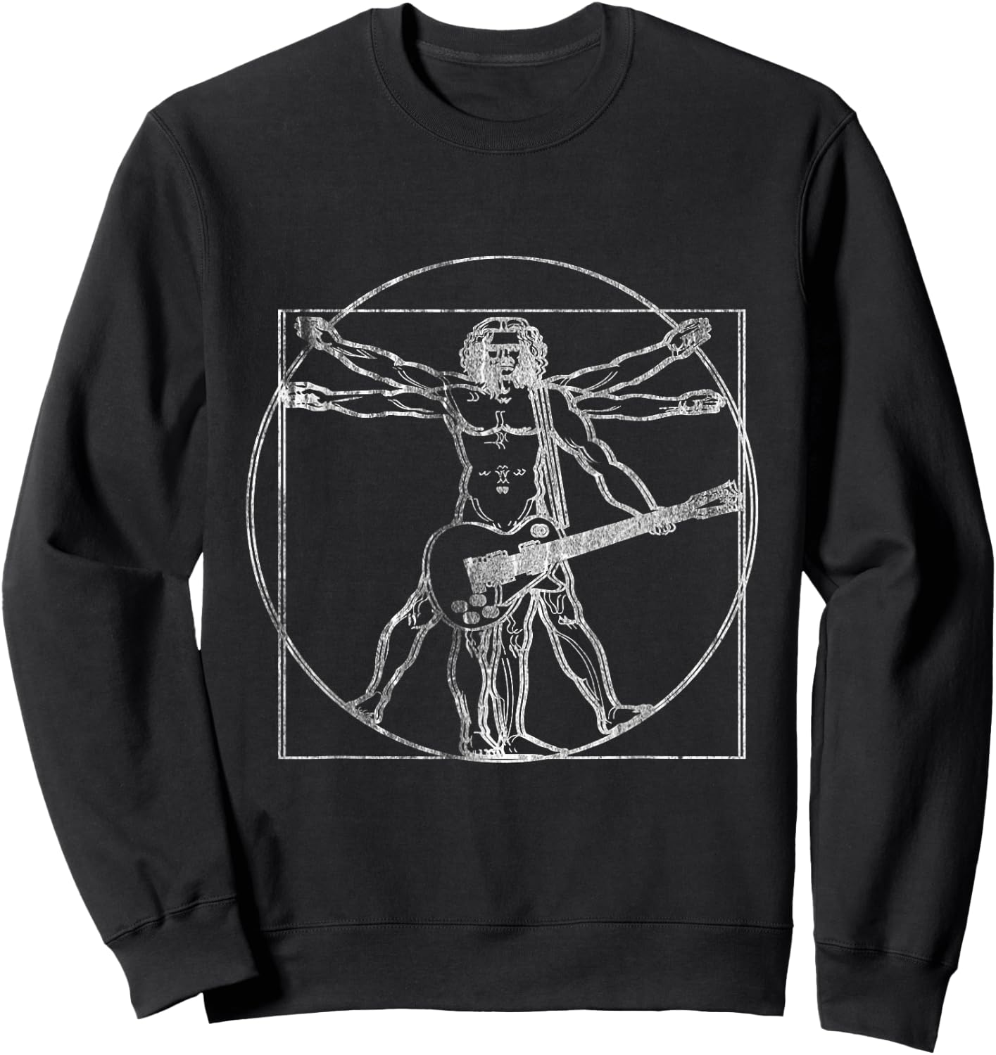 Da Vinci Guitar Guitarist Musical Instrument Music Sweatshirt - Sweatshirt | Black